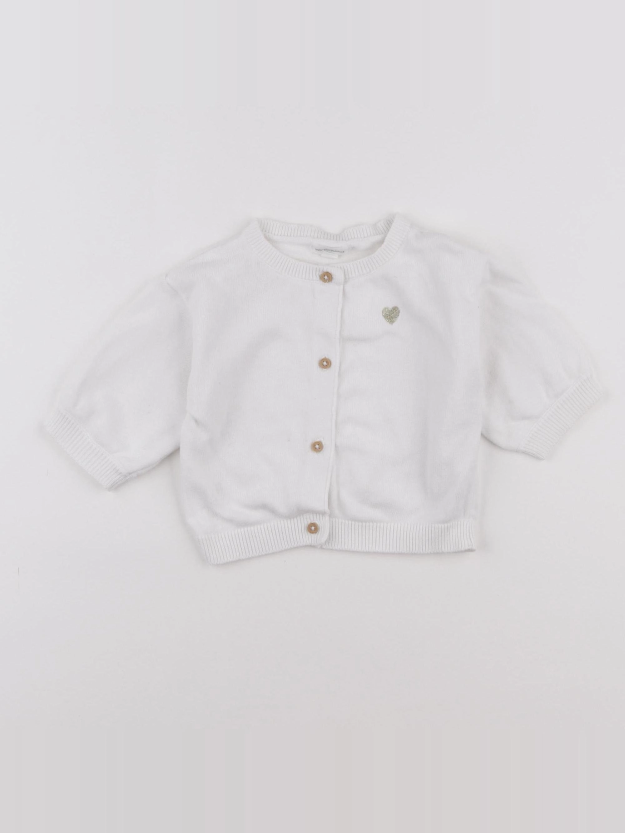 Vertbaudet - gilet blanc - 6 mois