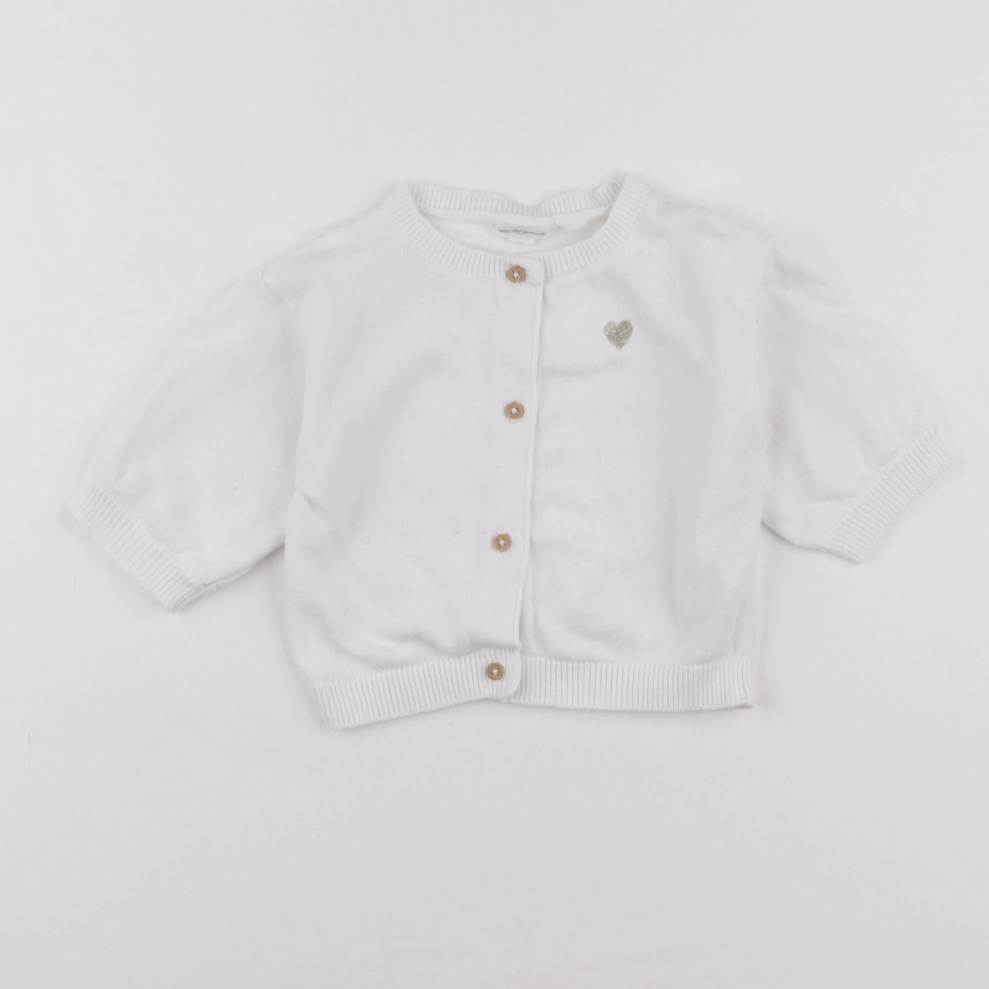 Vertbaudet - gilet blanc - 6 mois
