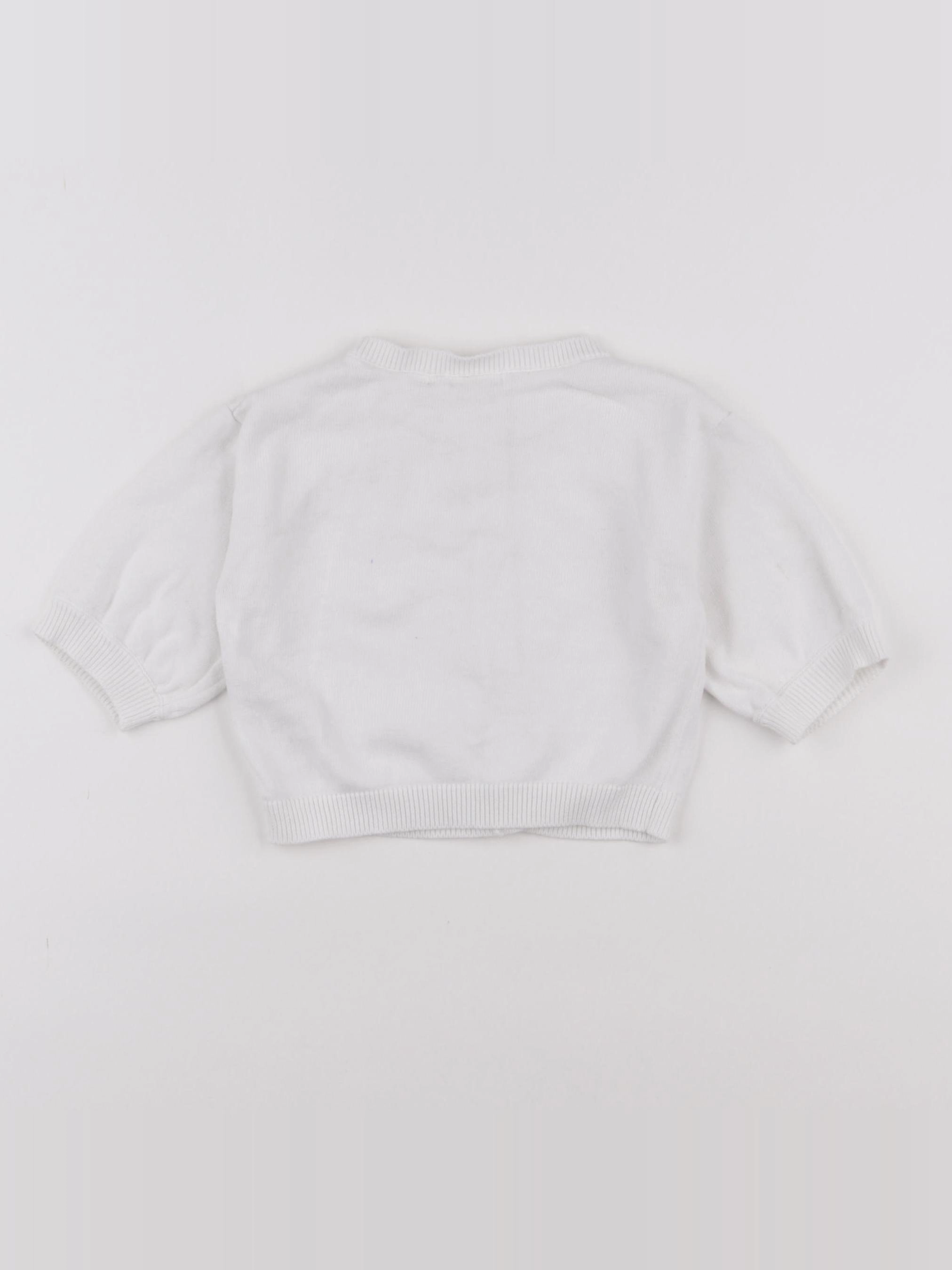 Vertbaudet - gilet blanc - 6 mois