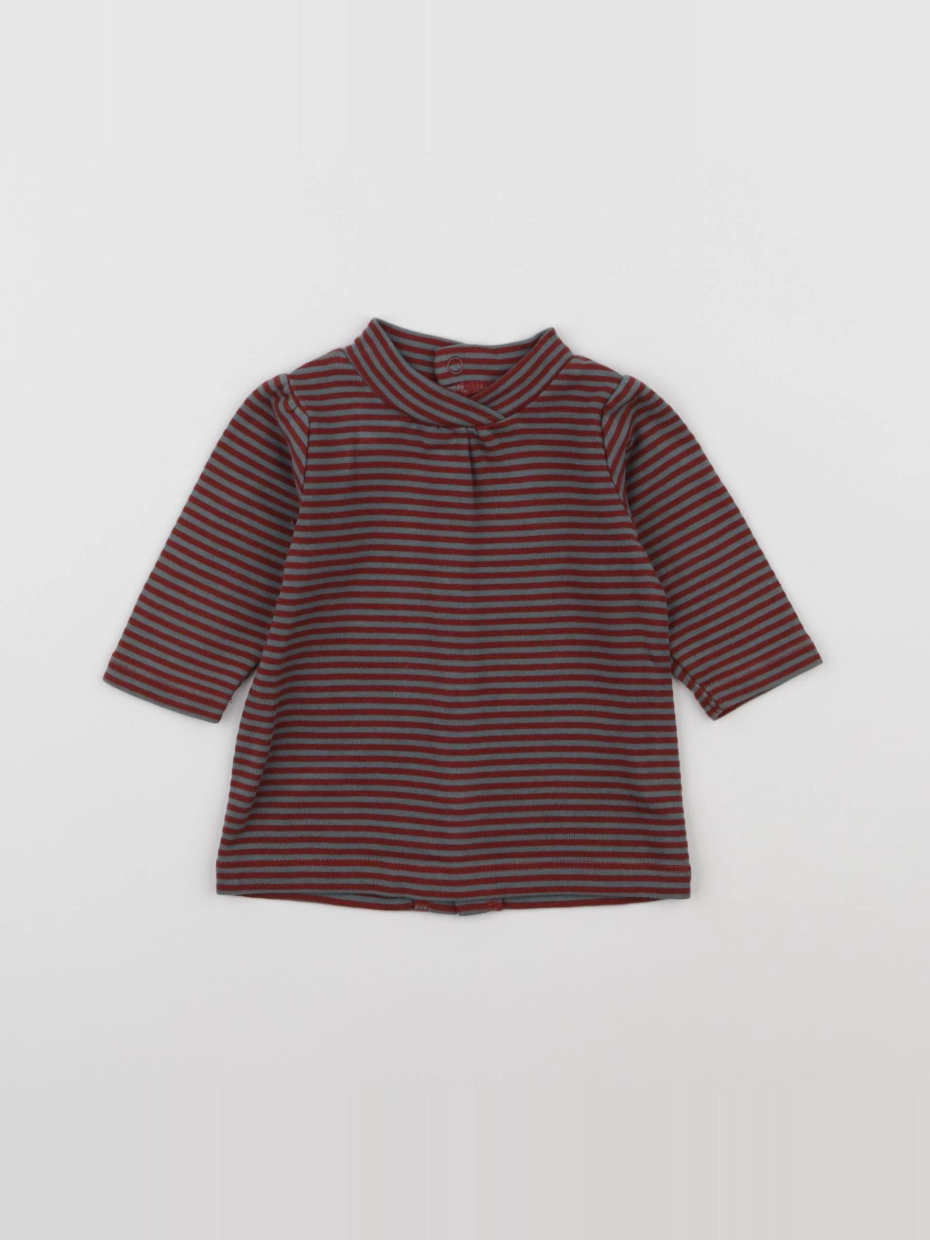 Natalys - sous-pull gris, rouge - 3 mois