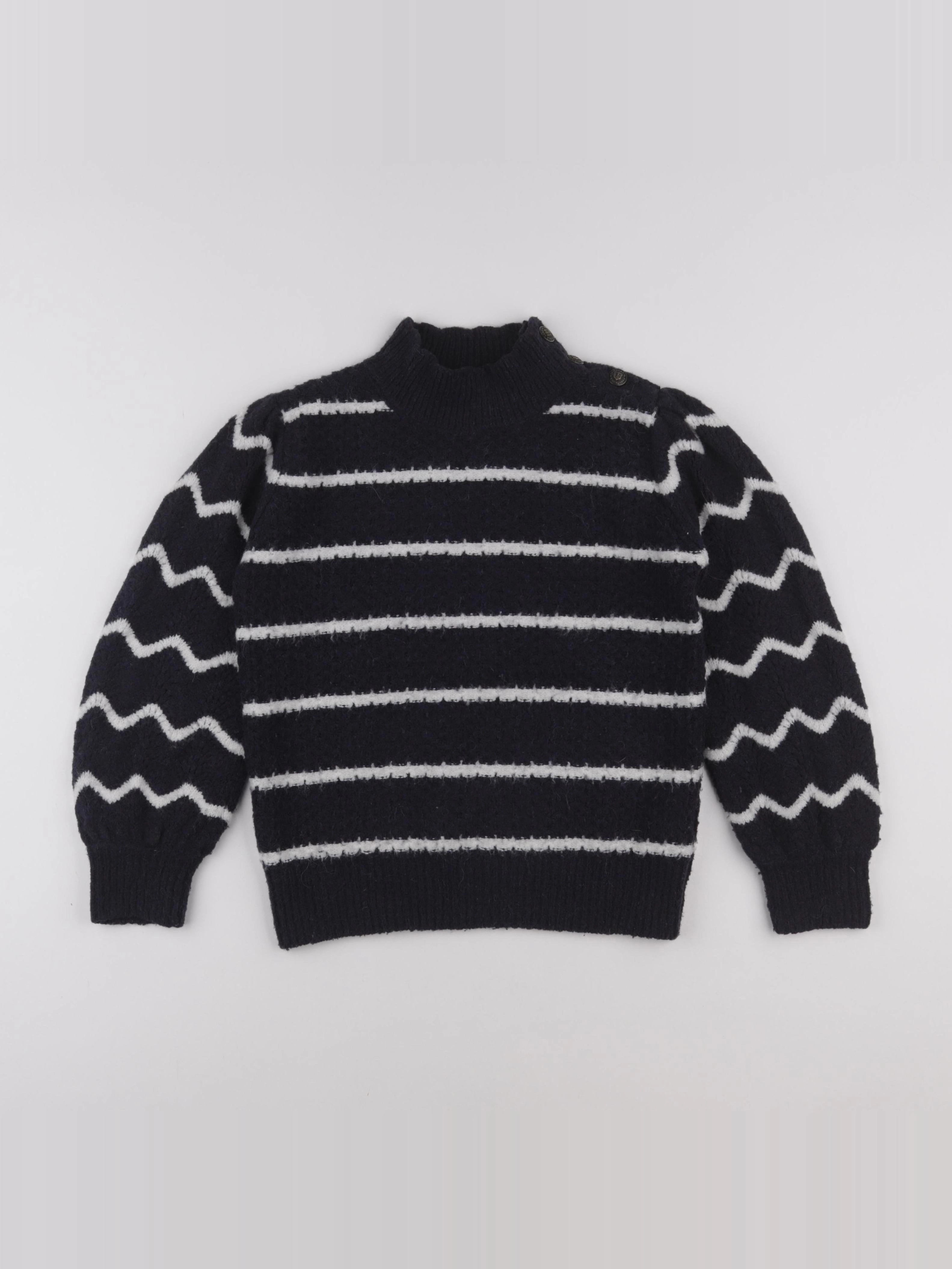 IKKS - pull bleu, blanc - 10 ans