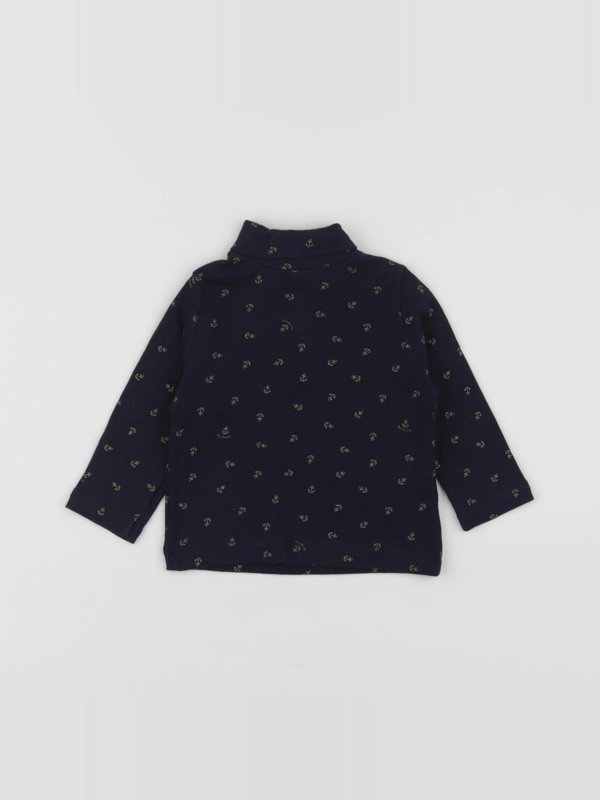 Petit Bateau - sous-pull bleu - 6 mois