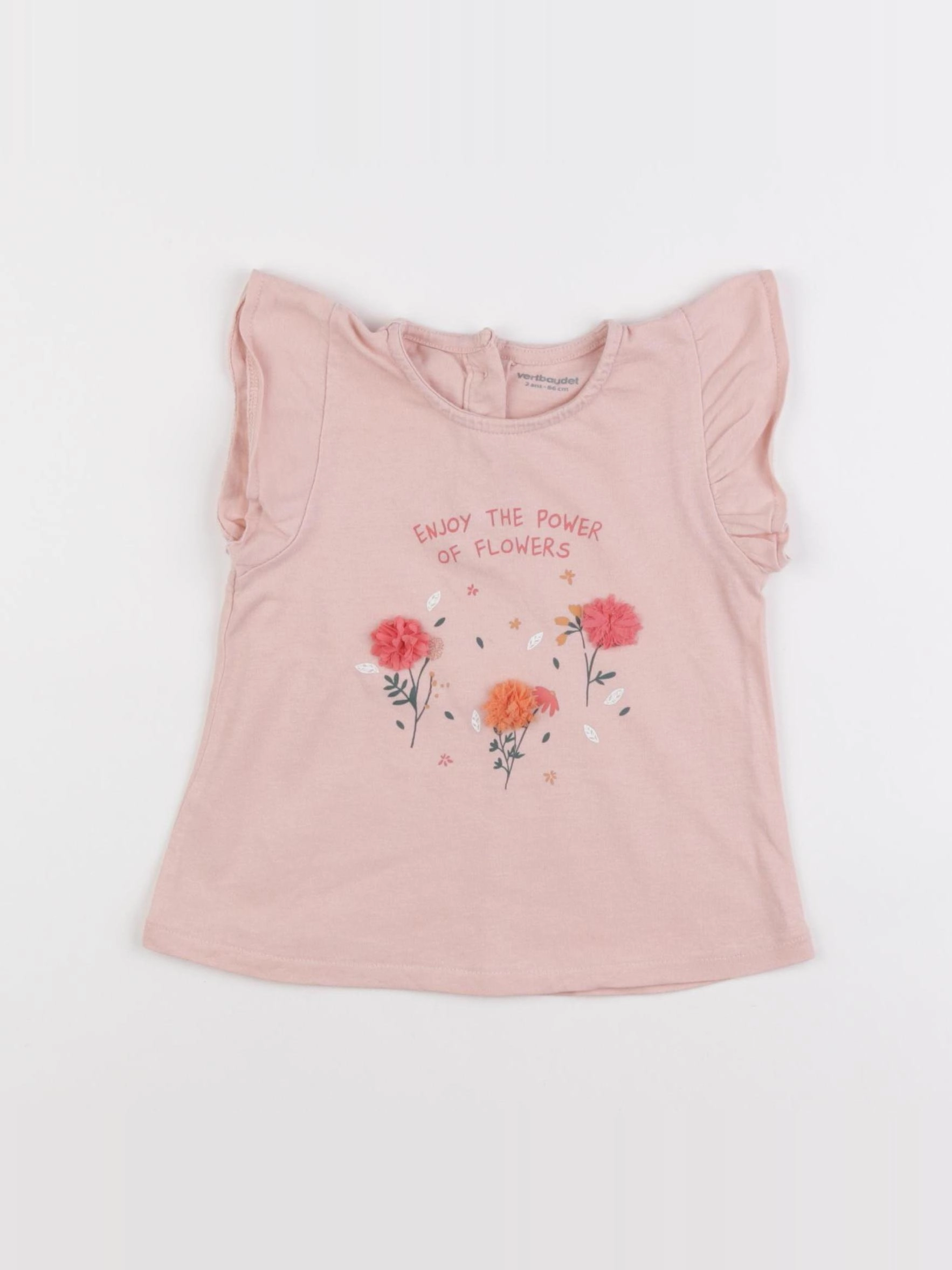 Vertbaudet - tee-shirt rose - 2 ans