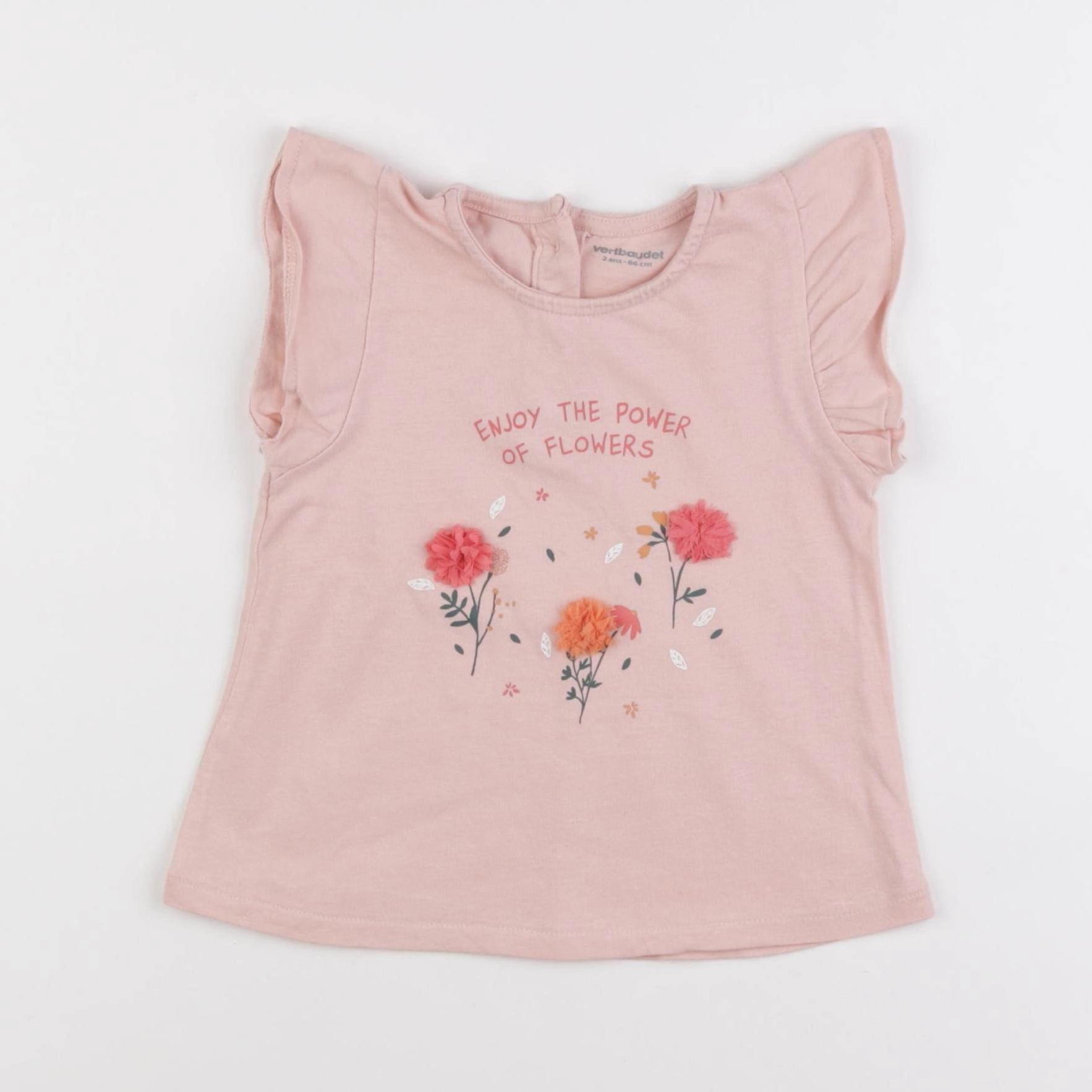 Vertbaudet - tee-shirt rose - 2 ans