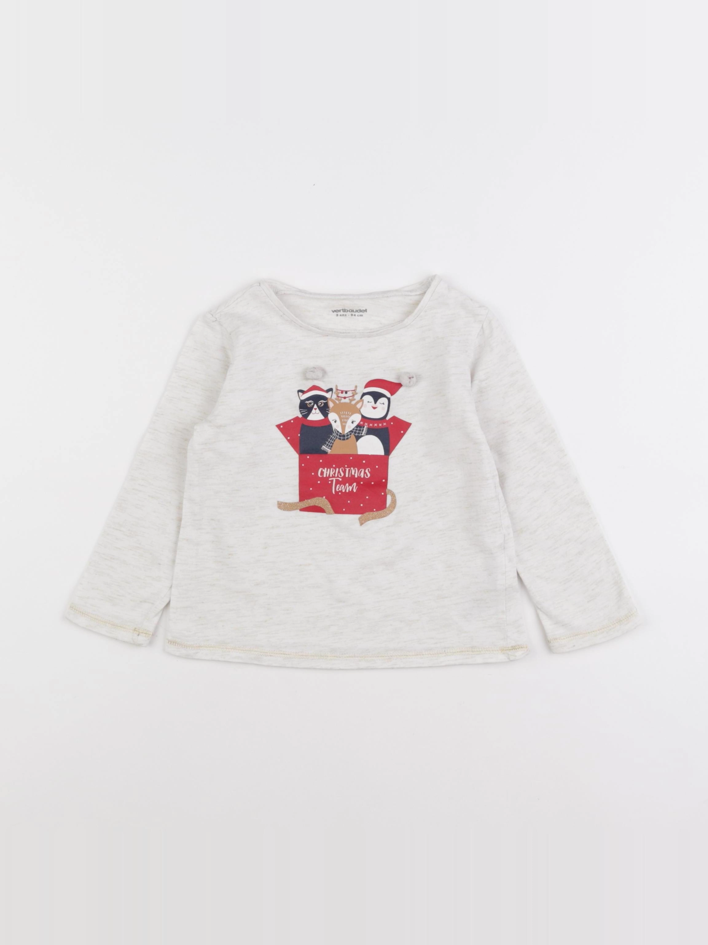 Vertbaudet - tee-shirt beige - 3 ans