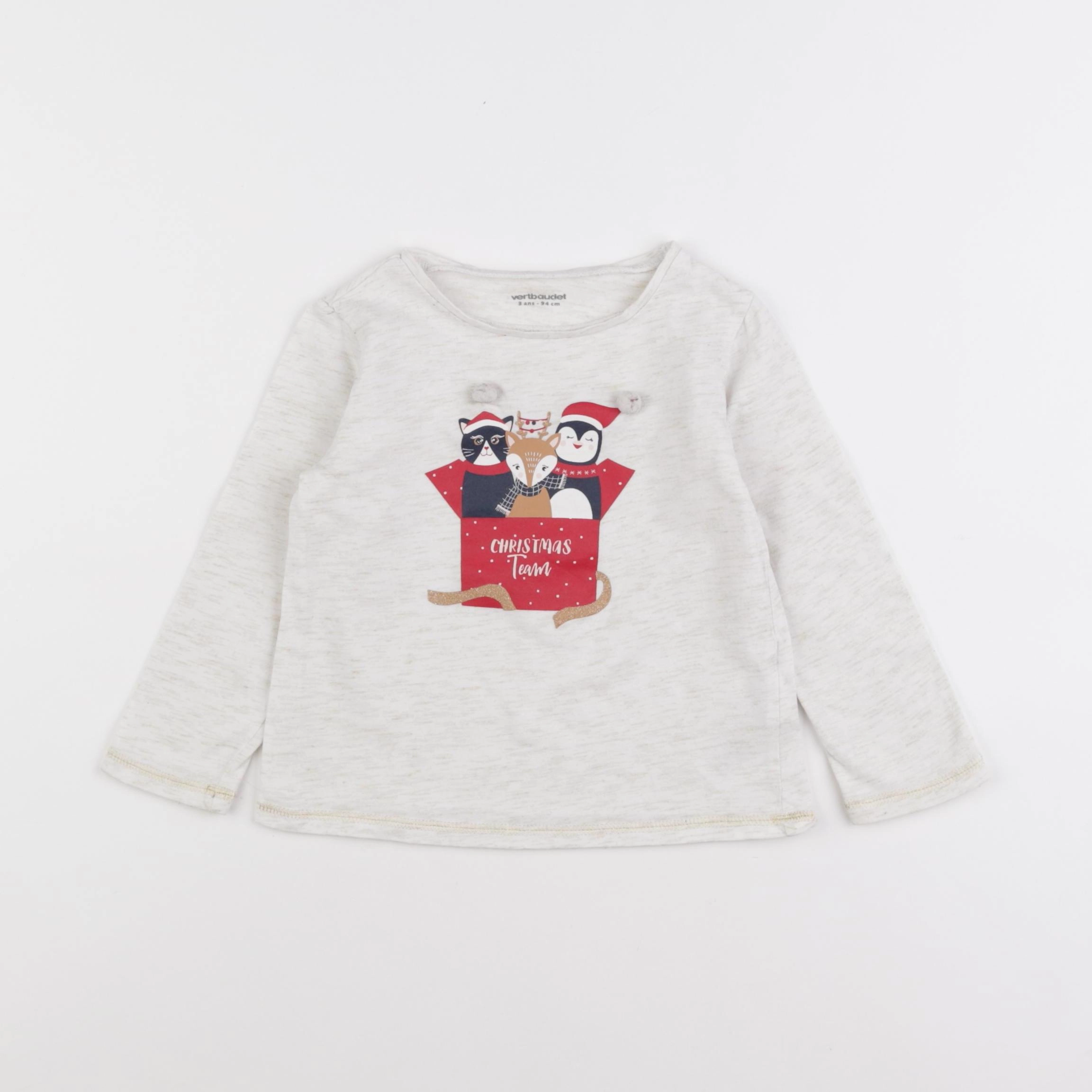 Vertbaudet - tee-shirt beige - 3 ans