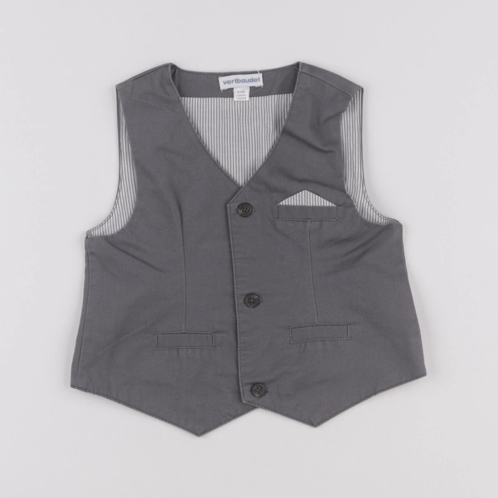 Vertbaudet - gilet gris - 18 mois