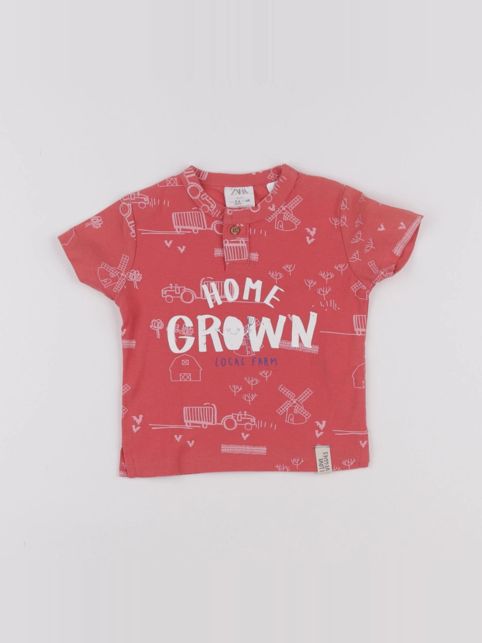 Zara - tee-shirt rouge - 3/6 mois
