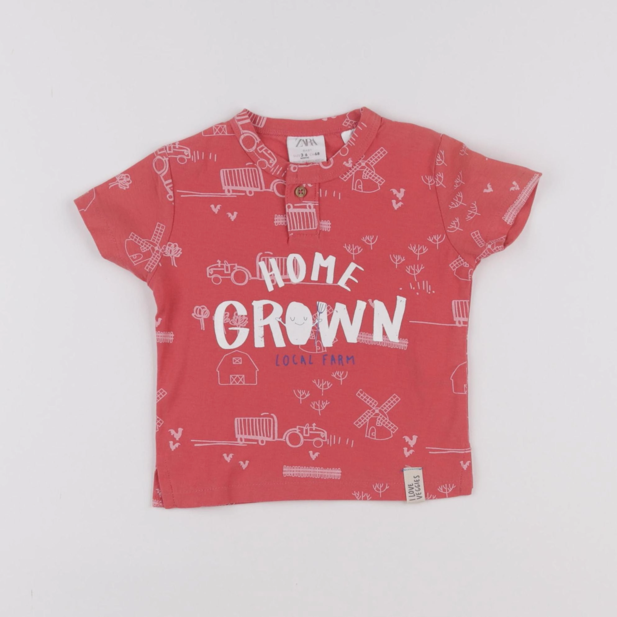 Zara - tee-shirt rouge - 3/6 mois