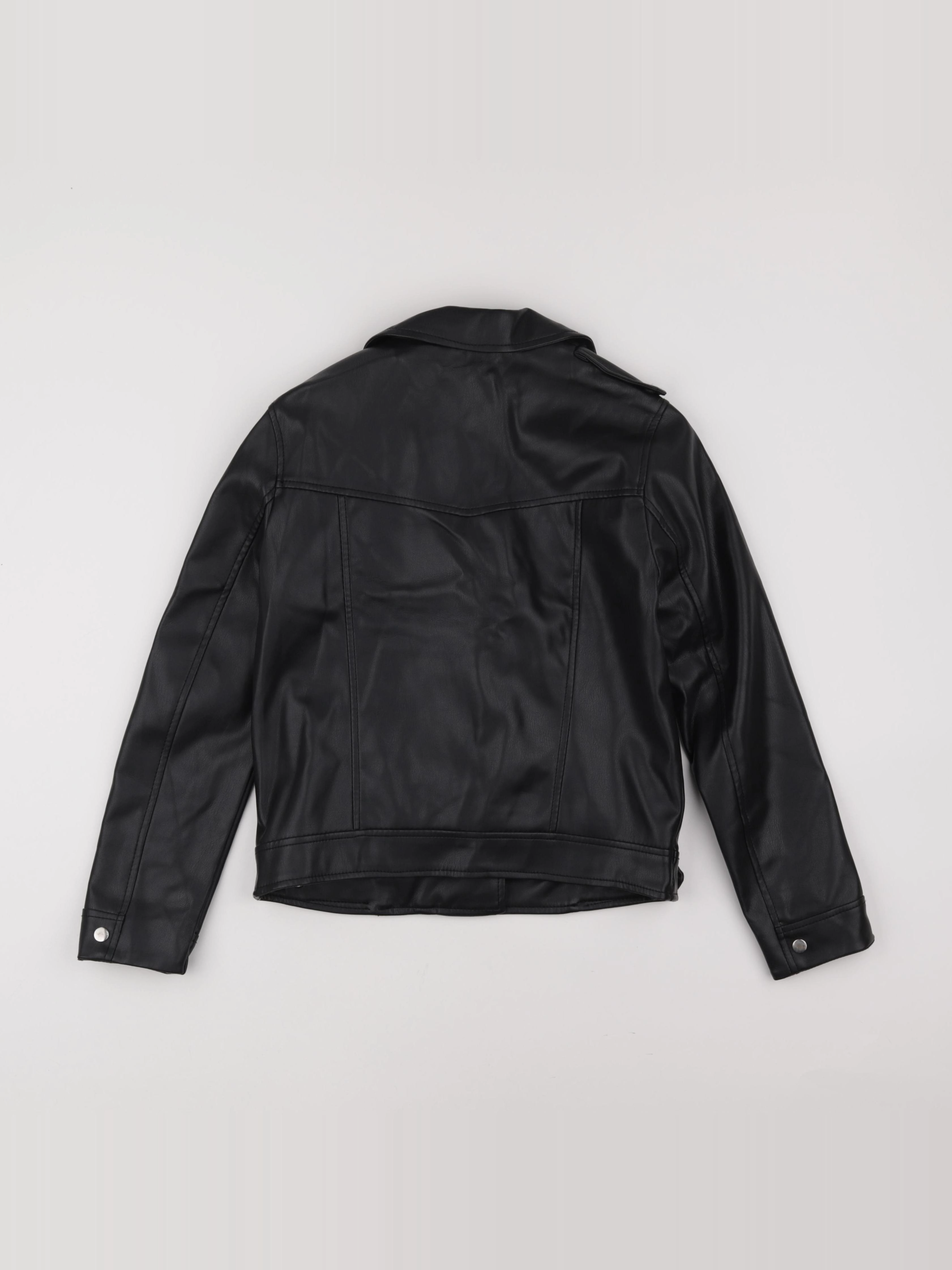 Zara - veste simili cuir noir - 10 ans