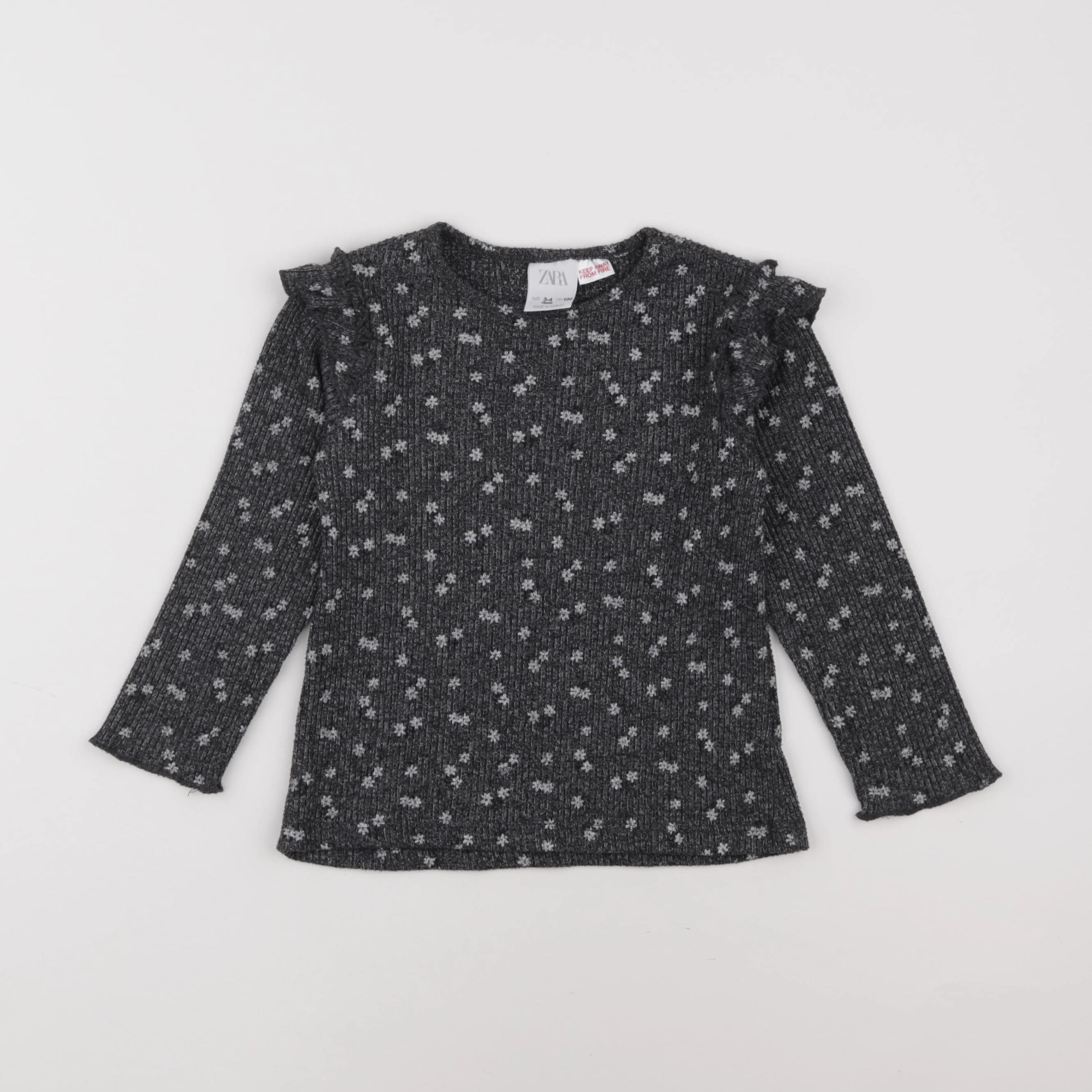Zara - tee-shirt gris - 3/4 ans