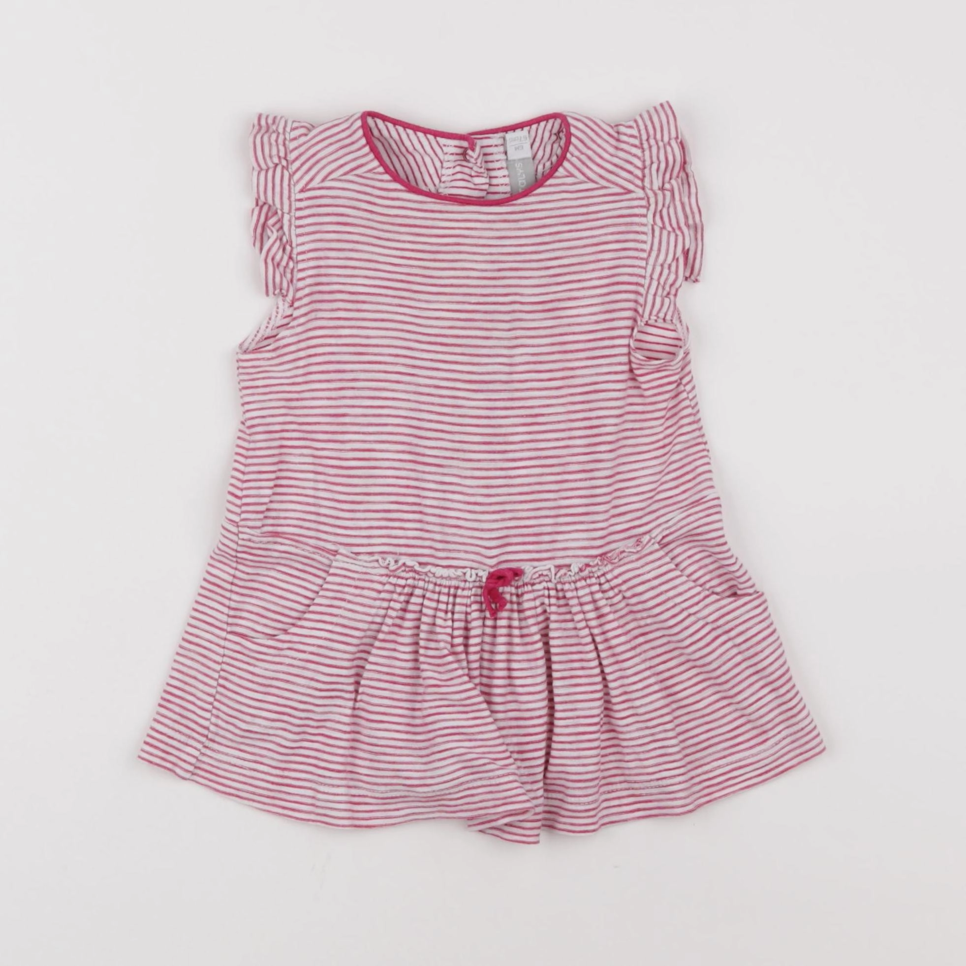 Natalys - robe blanc, rose - 6 mois
