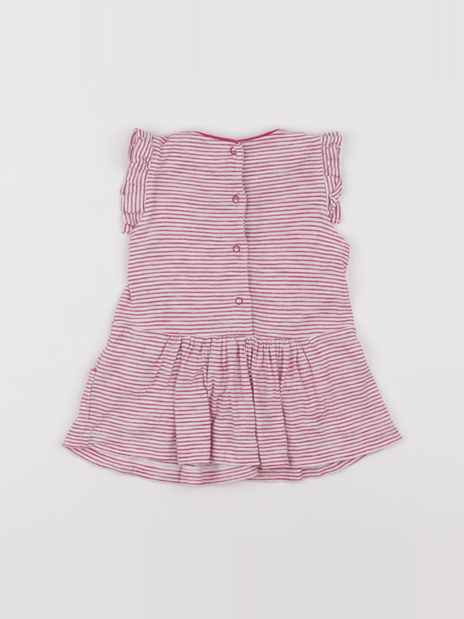 Natalys - robe blanc, rose - 6 mois