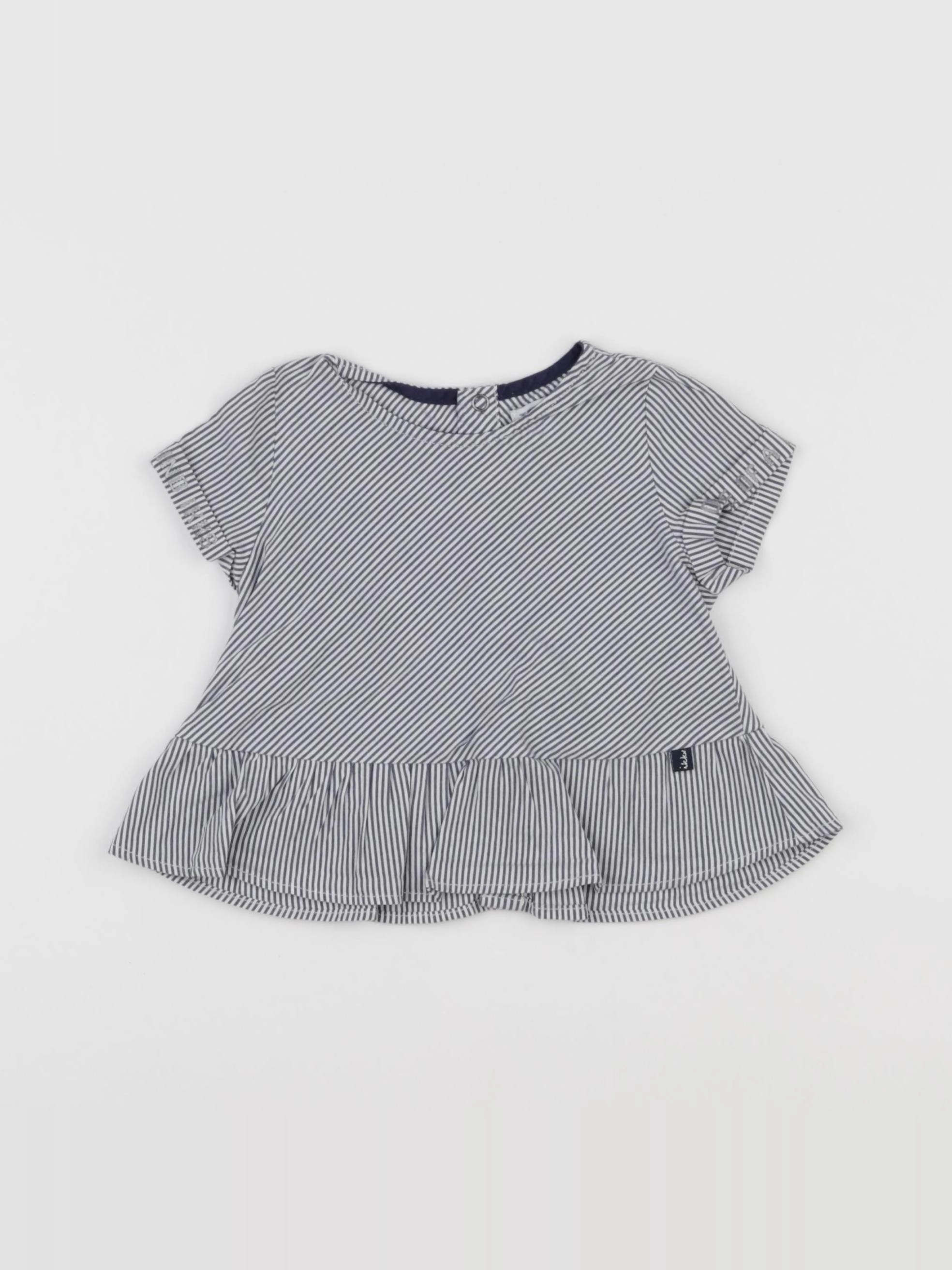 IKKS - blouse bleu, blanc - 12 mois