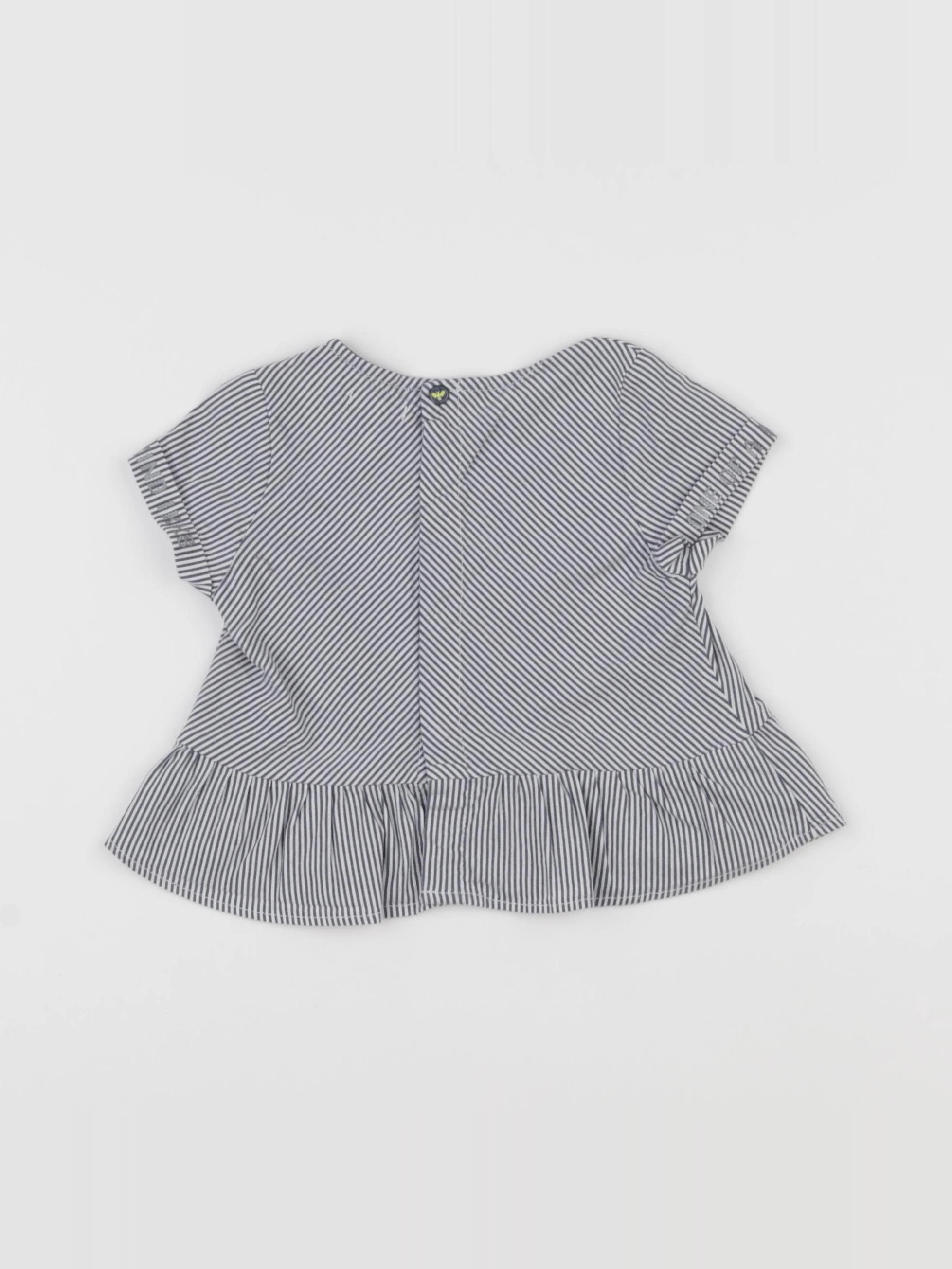 IKKS - blouse bleu, blanc - 12 mois