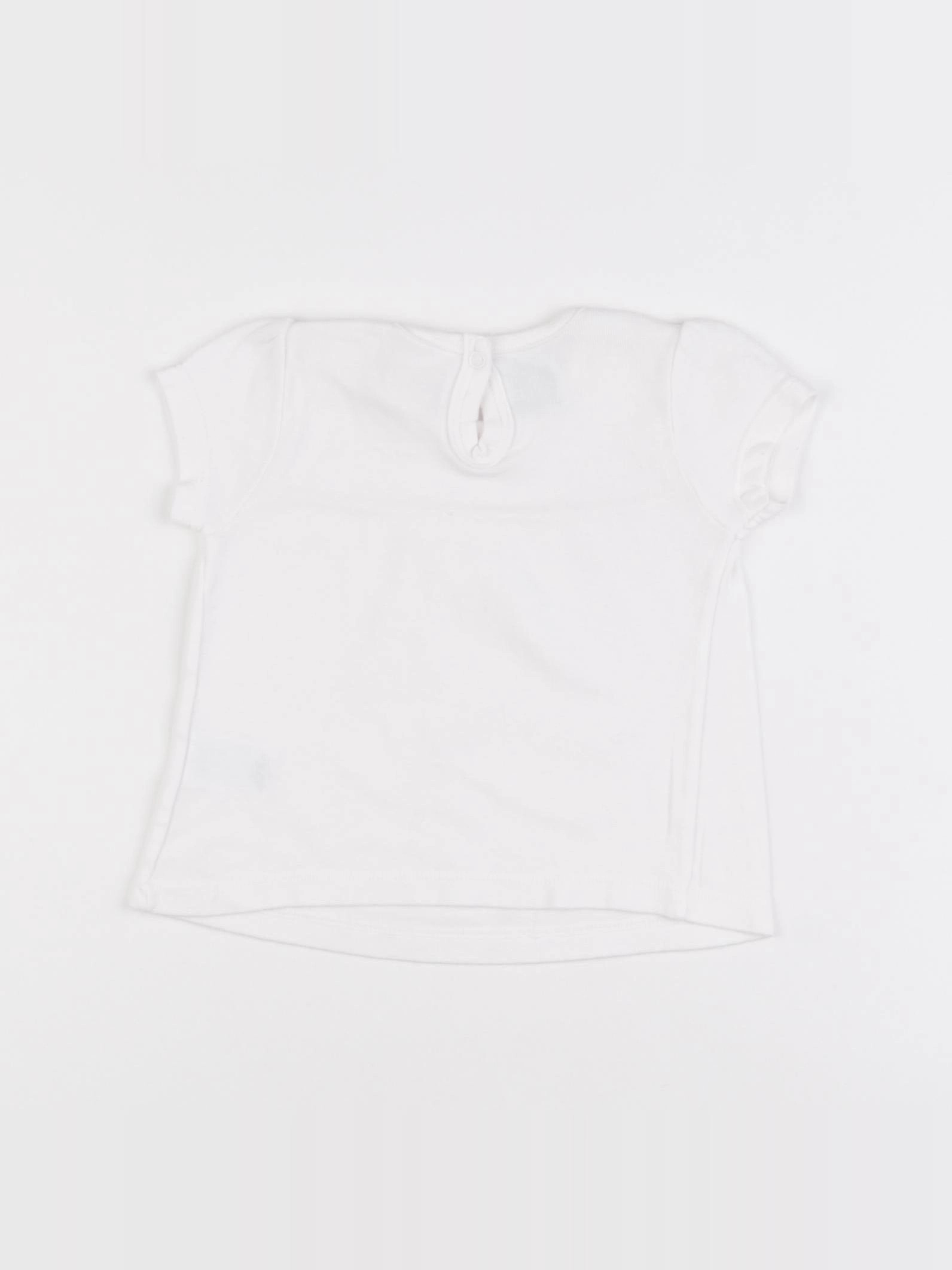 Petit Bateau - tee-shirt blanc - 6 mois