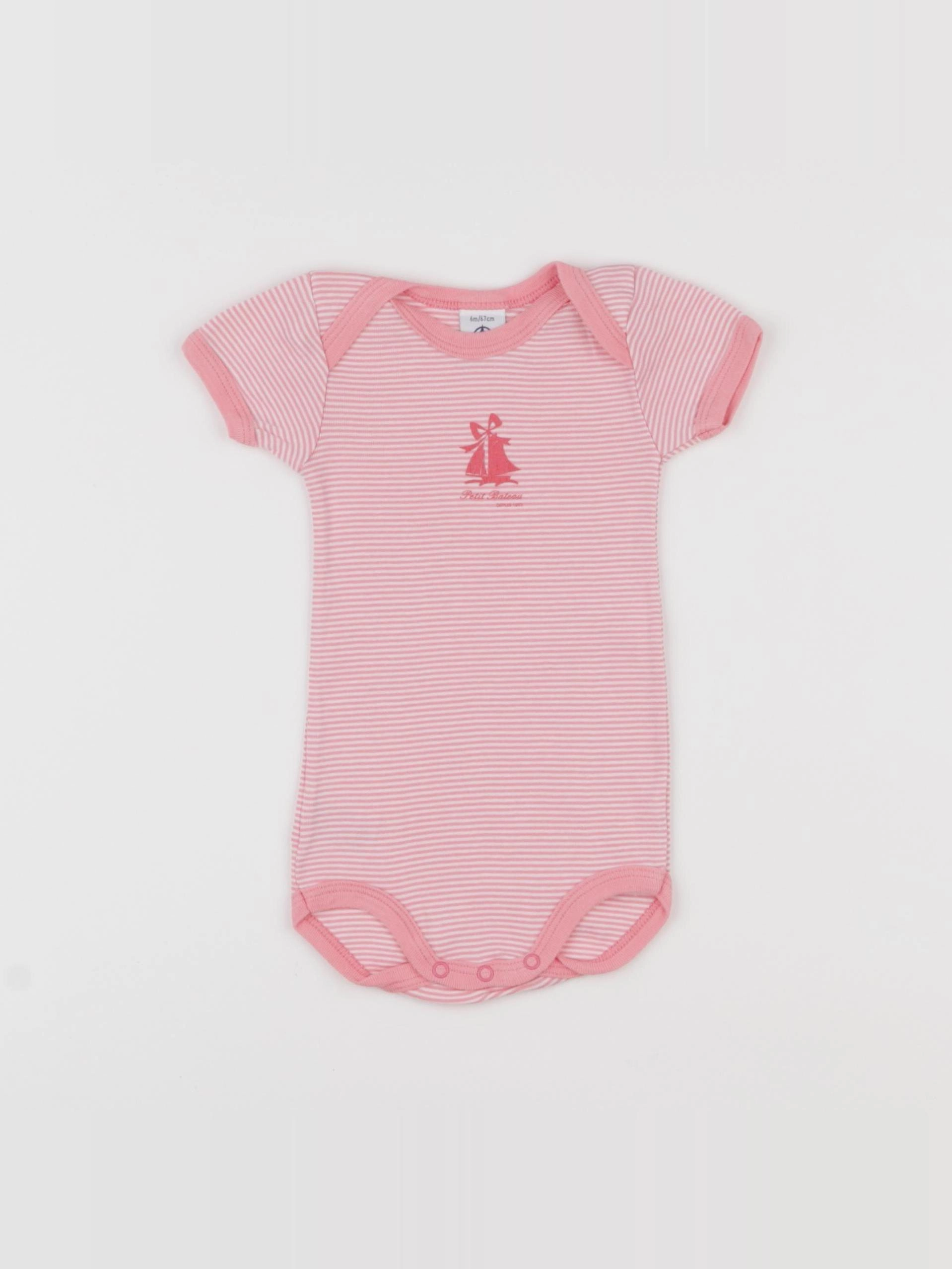 Petit Bateau - body rose - 6 mois