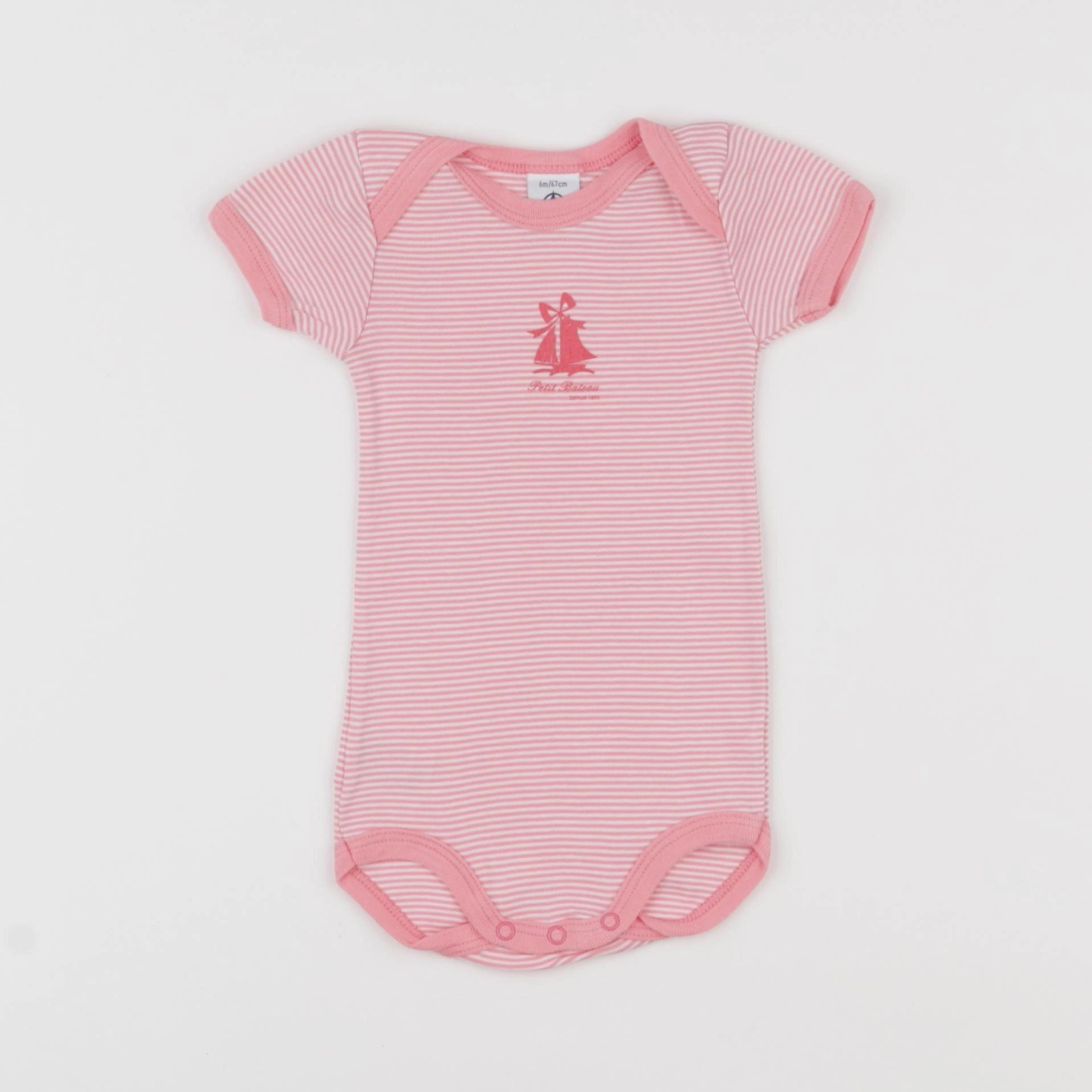 Petit Bateau - body rose - 6 mois