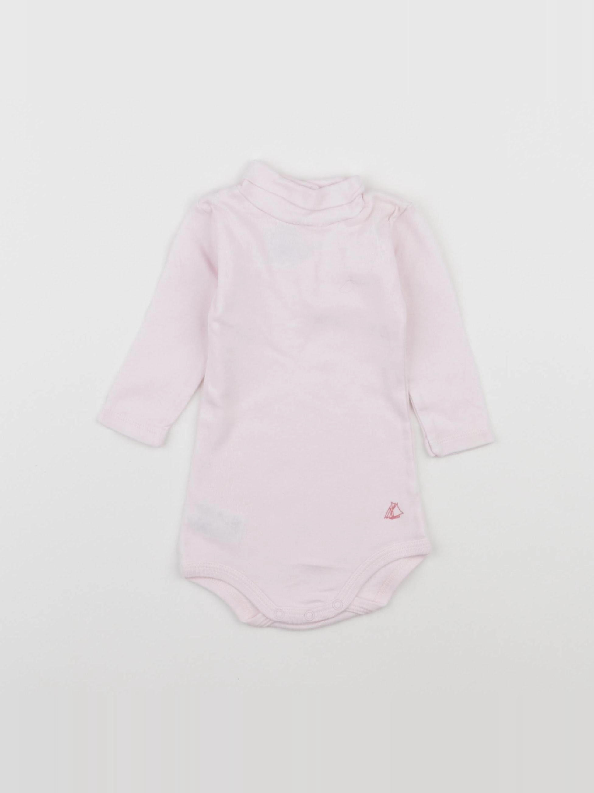 Petit Bateau - body à col rose - 6 mois