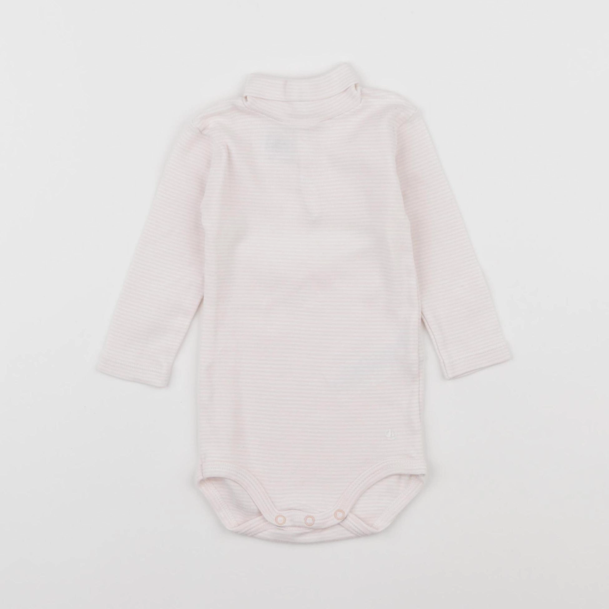 Petit Bateau - body à col rose - 6 mois