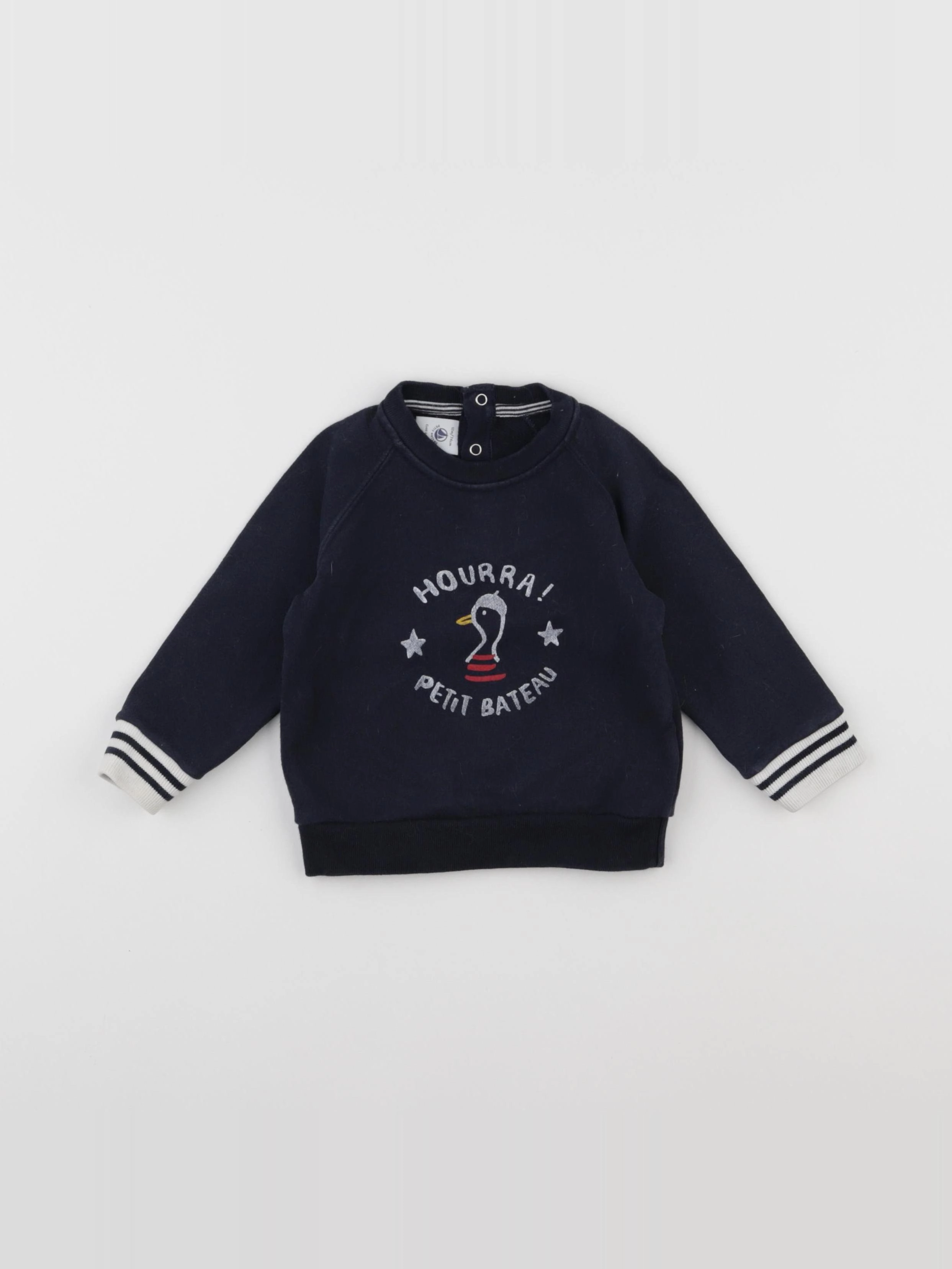 Petit Bateau - sweat bleu - 12 mois