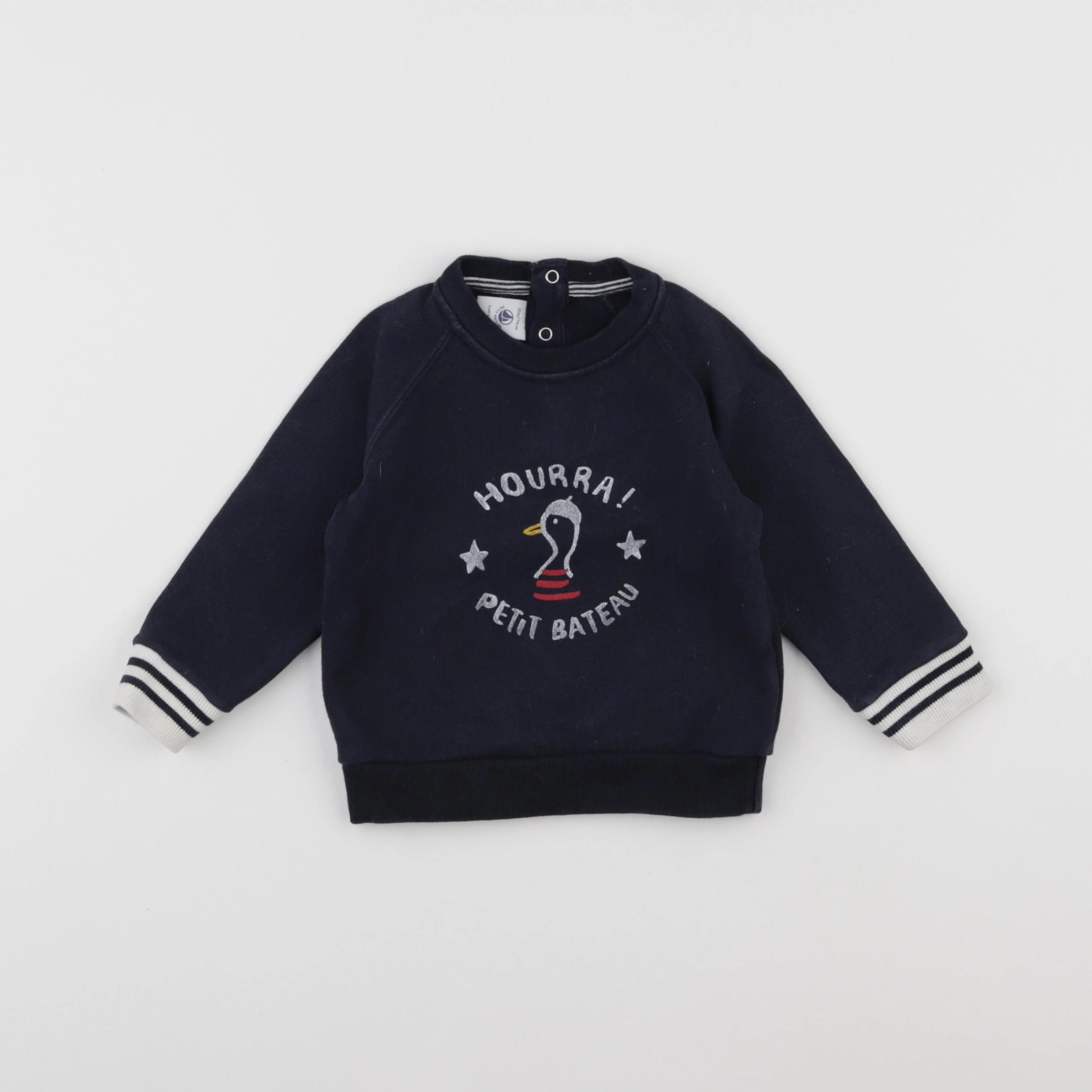 Petit Bateau - sweat bleu - 12 mois