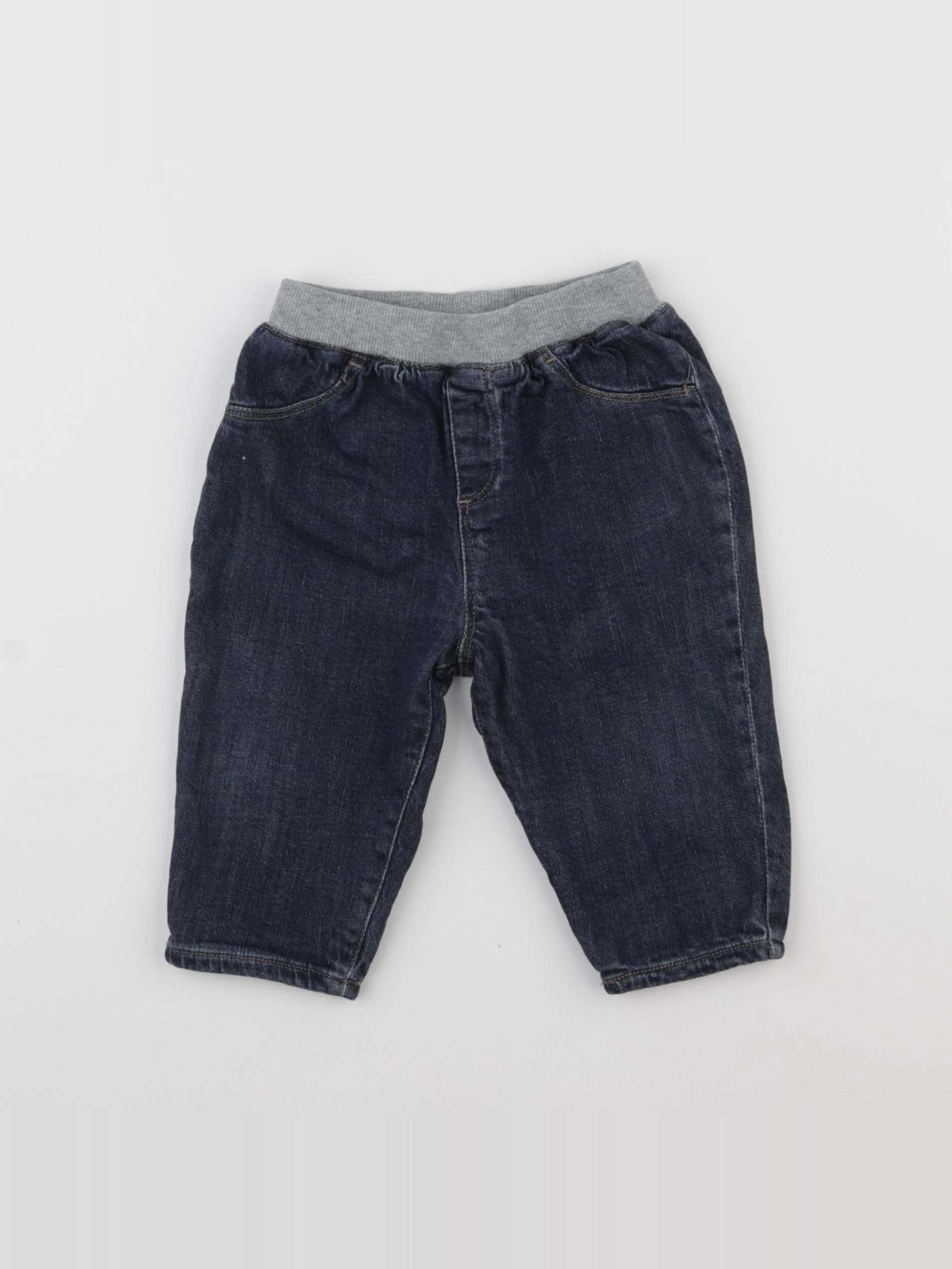 Petit Bateau - jean doublé bleu - 6 mois