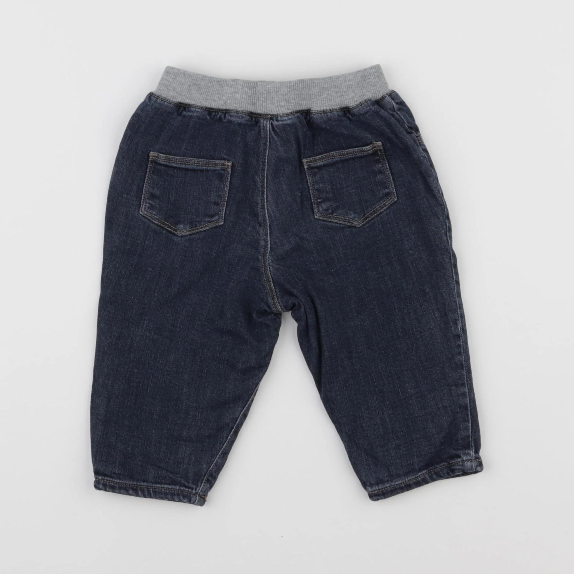 Petit Bateau - jean doublé bleu - 6 mois