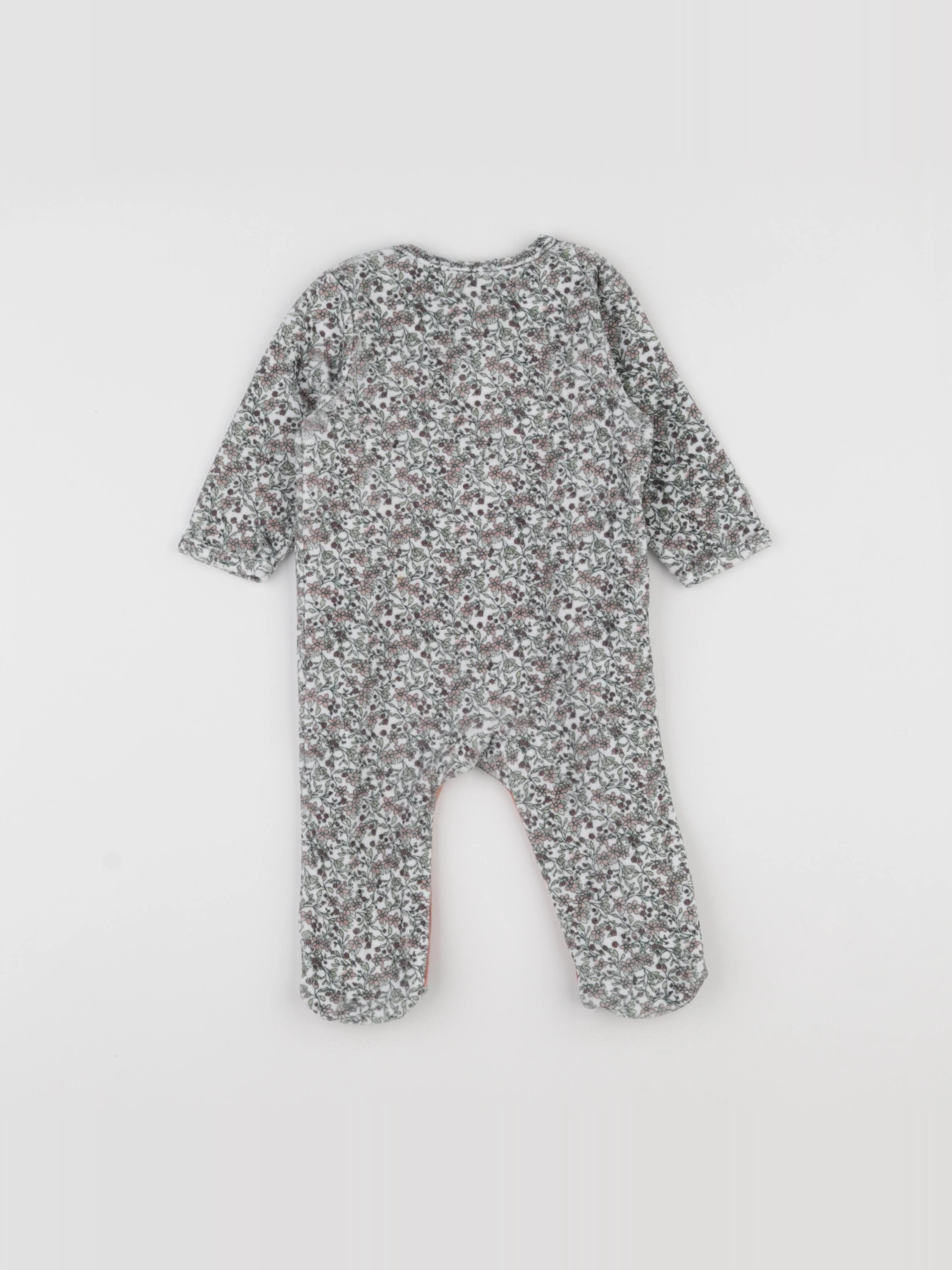 Vertbaudet - pyjama velours rose, vert - 6 mois