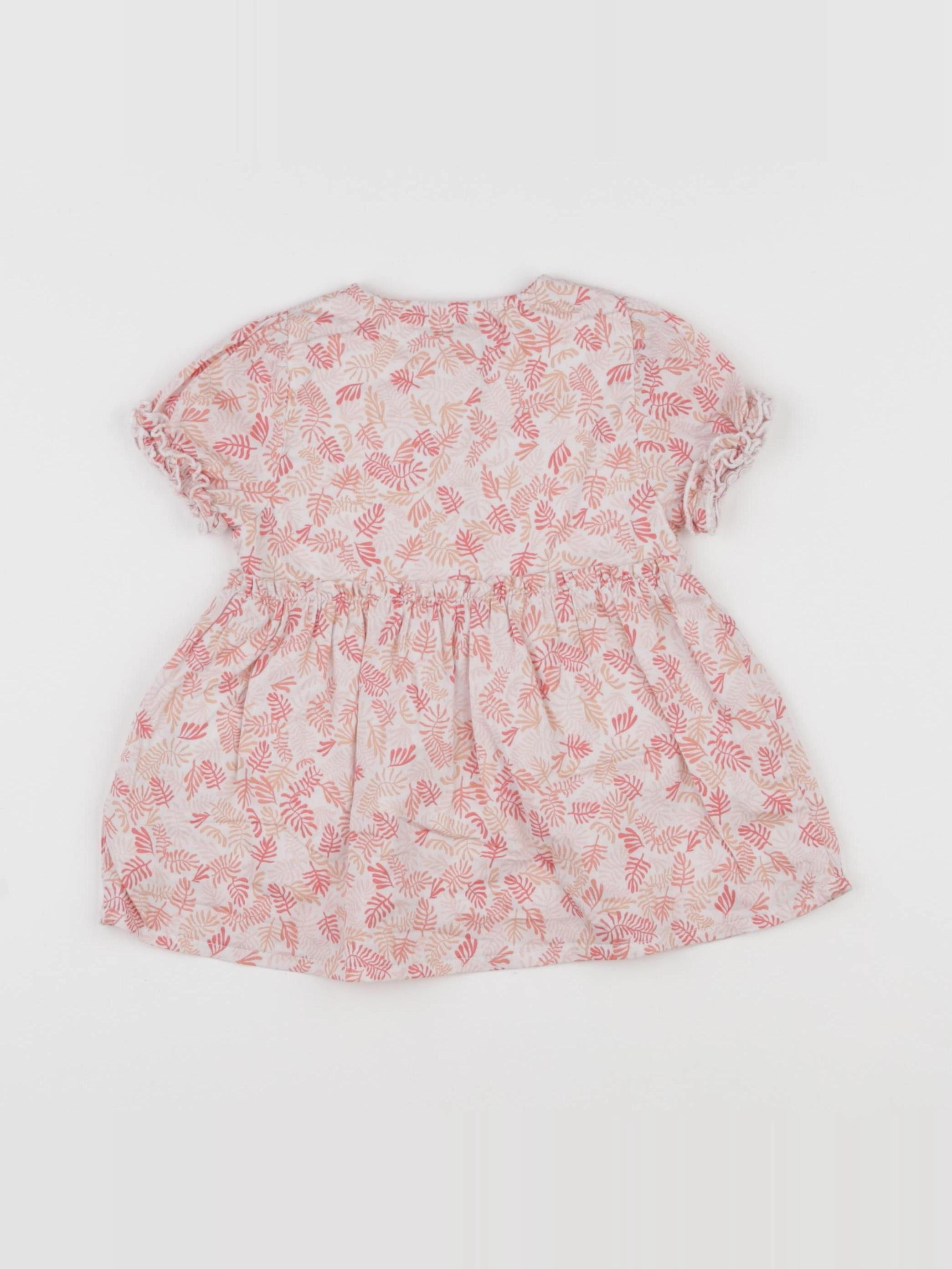 Tape à l'oeil - robe rose, blanc - 6 mois