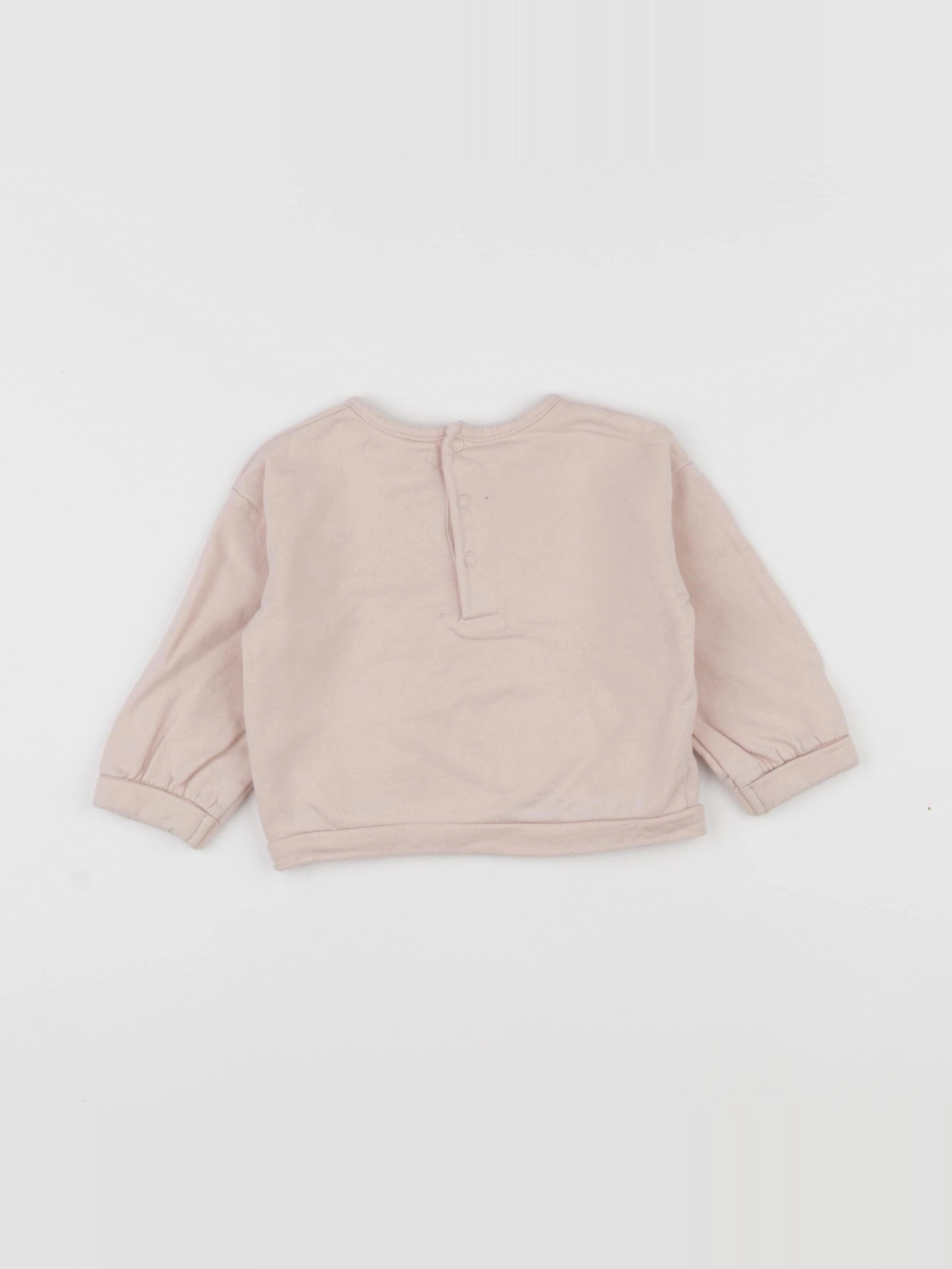 Vertbaudet - sweat rose - 9 mois