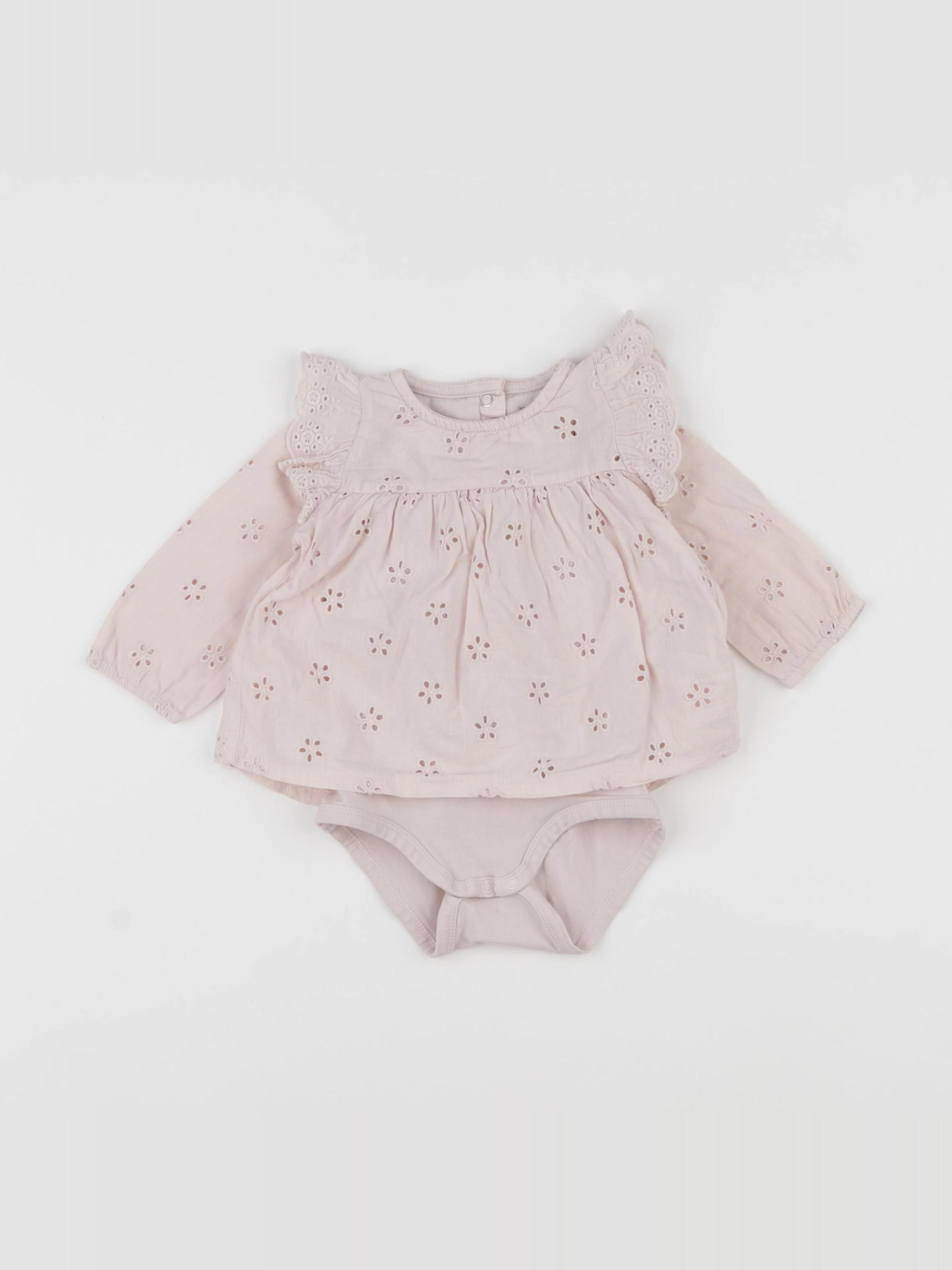 Vertbaudet - body blouse rose - 6 mois