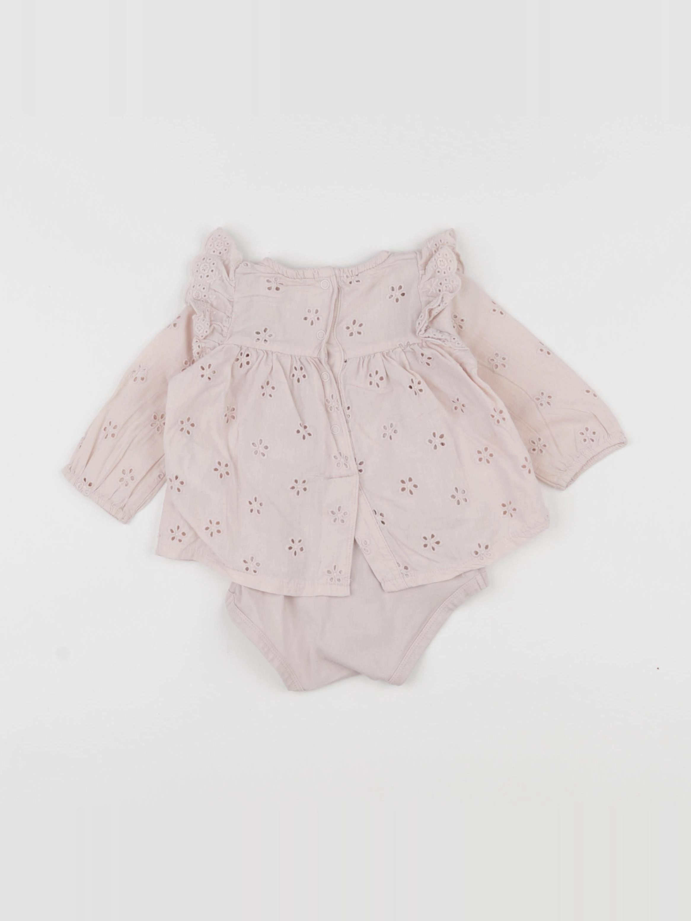 Vertbaudet - body blouse rose - 6 mois