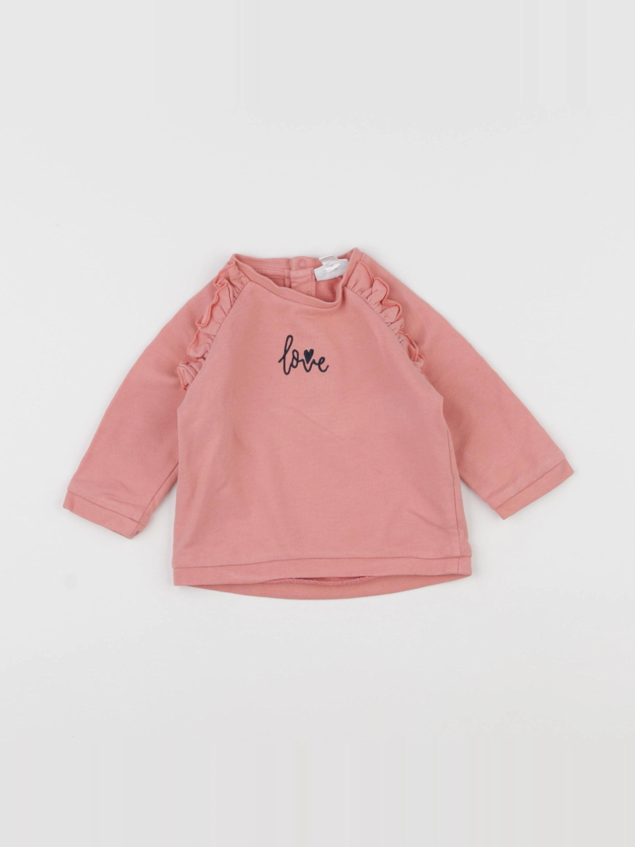 Vertbaudet - sweat rose - 9 mois