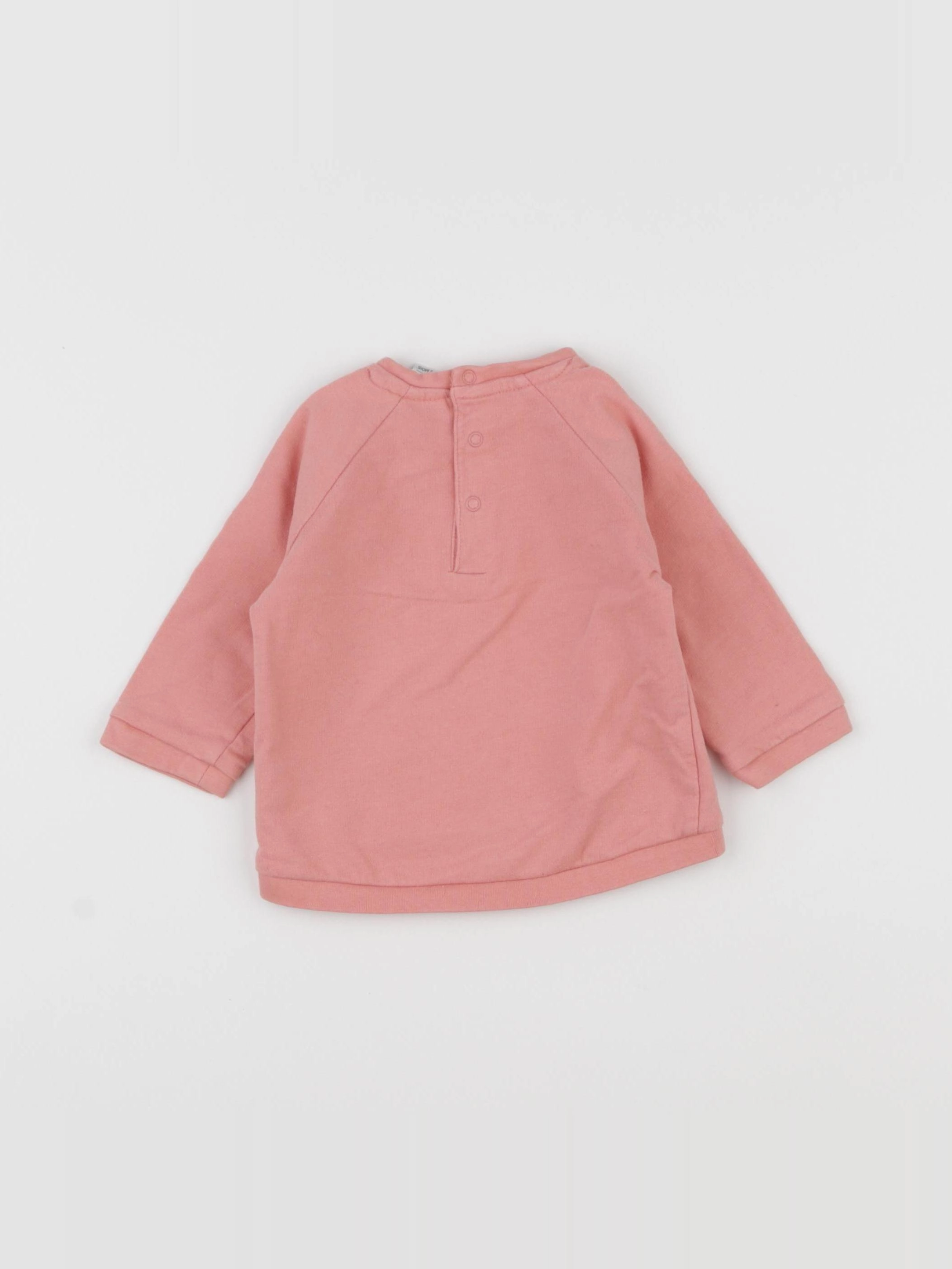 Vertbaudet - sweat rose - 9 mois