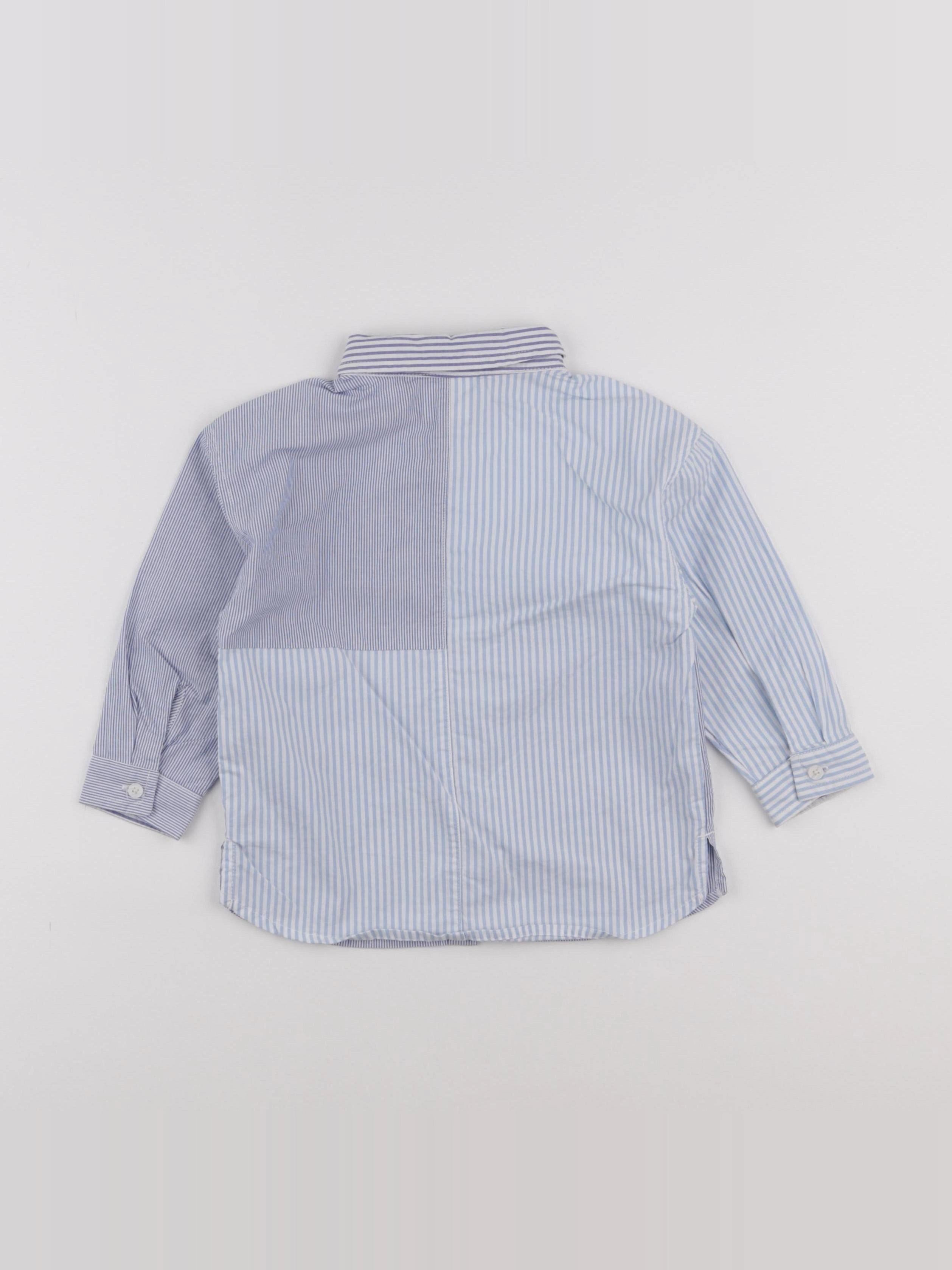 Zara - chemise bleu, blanc - 18 mois à 2 ans
