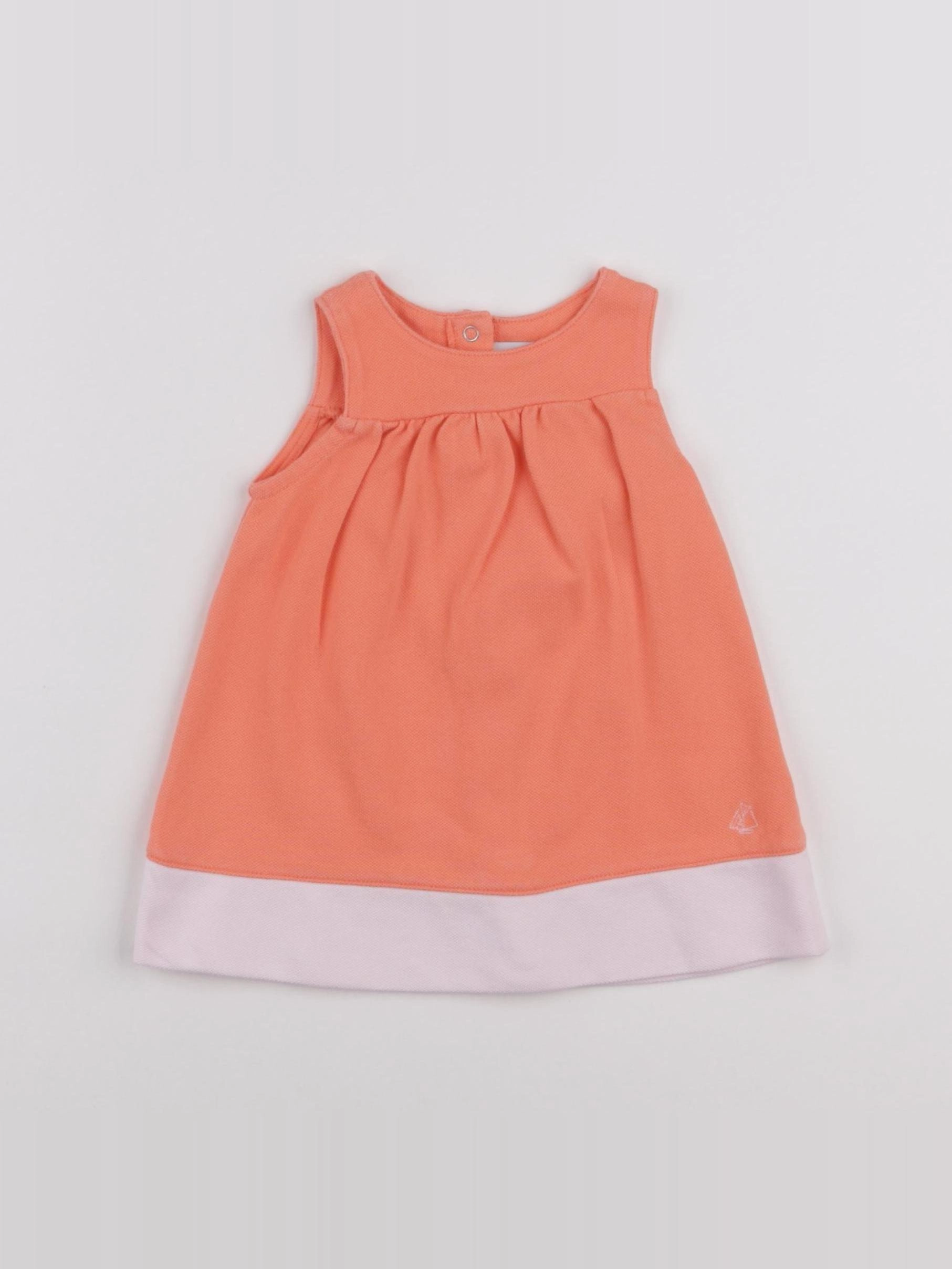 Petit Bateau - robe orange - 3 mois