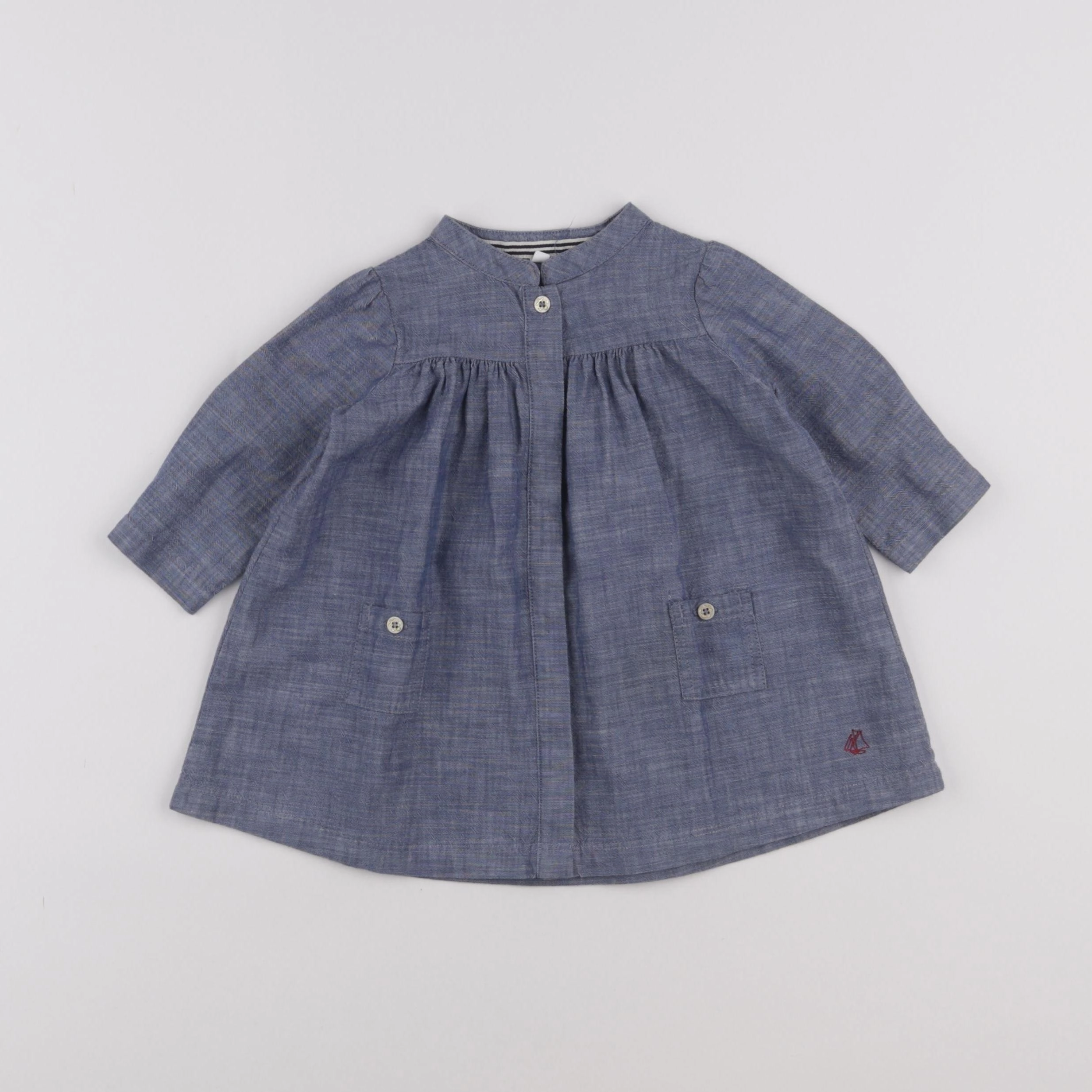 Petit Bateau - robe bleu - 6 mois