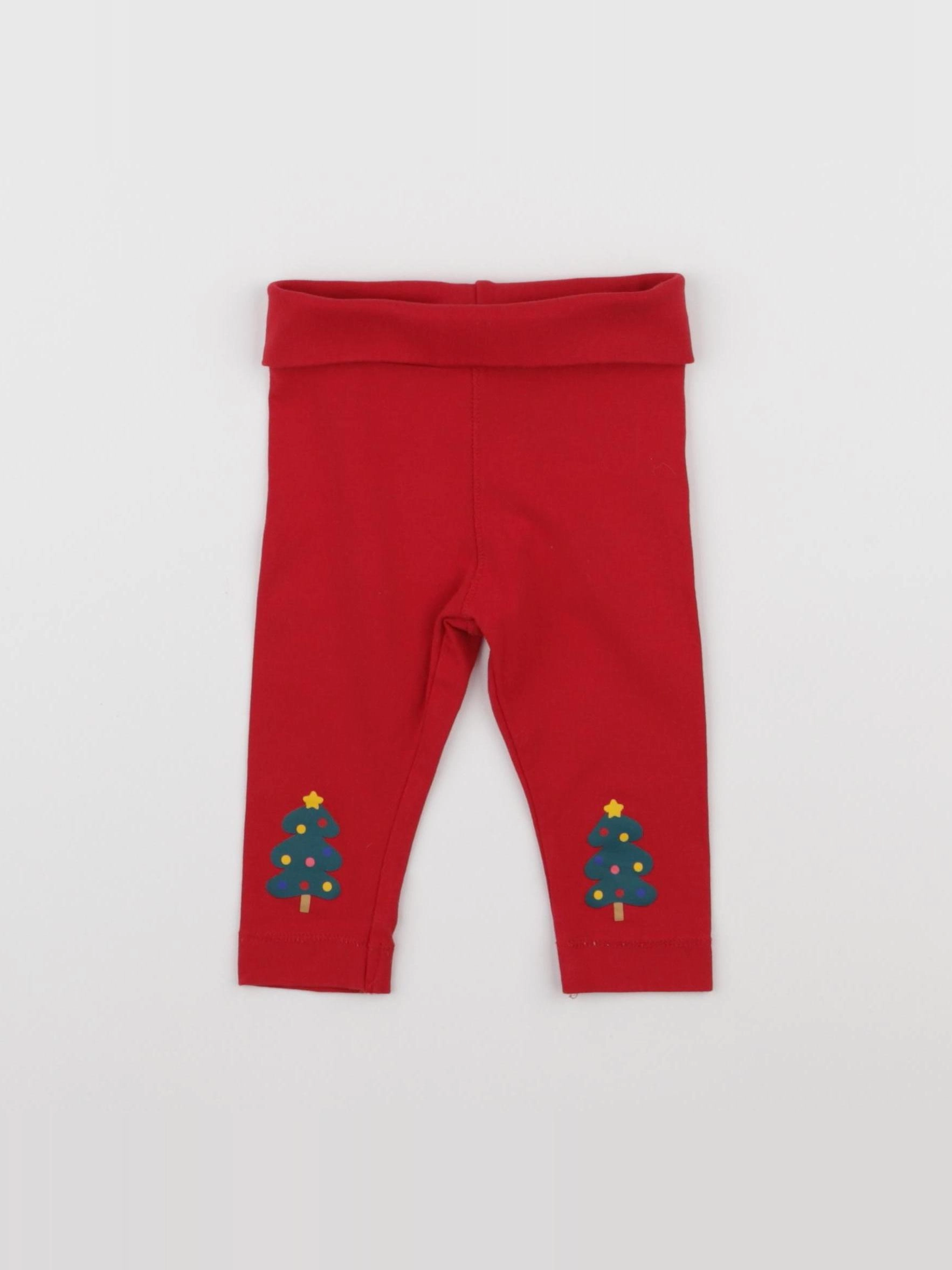 H&M - legging rouge - 6 mois