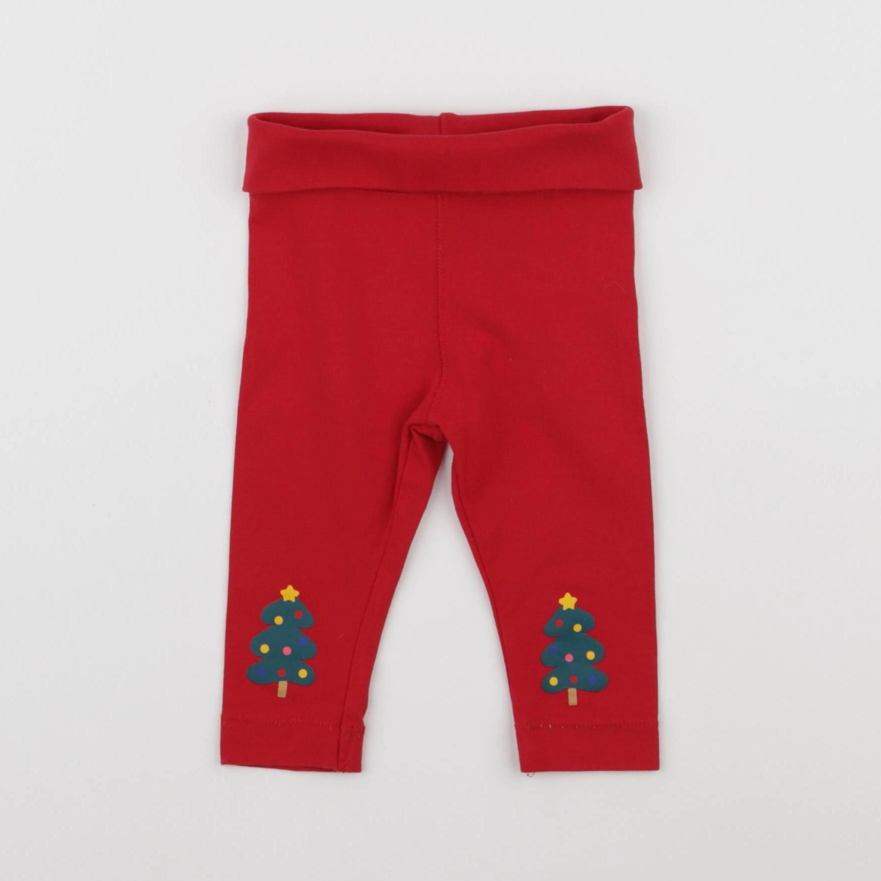H&M - legging rouge - 6 mois