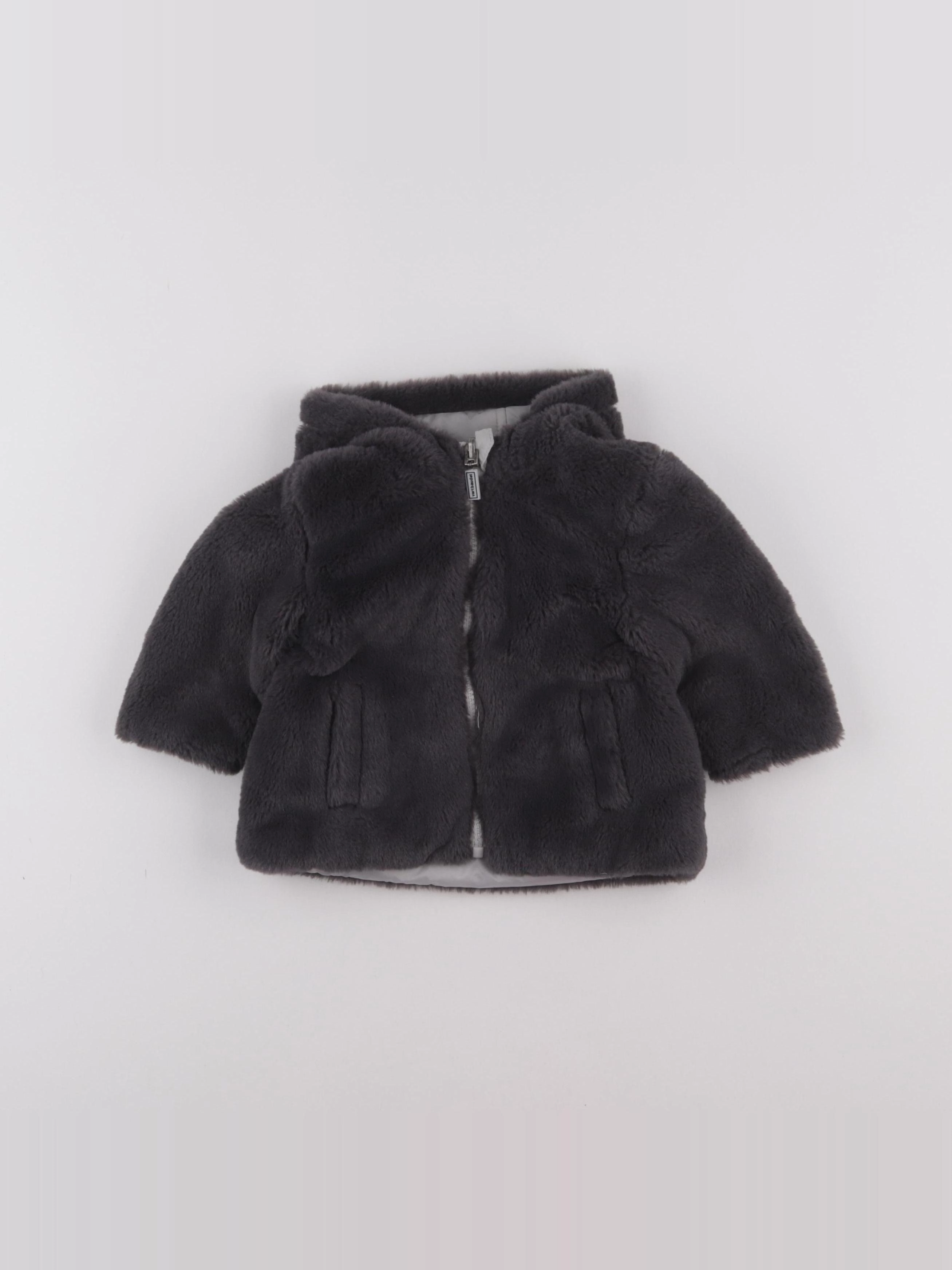 Vertbaudet - manteau réversible gris - 6 mois