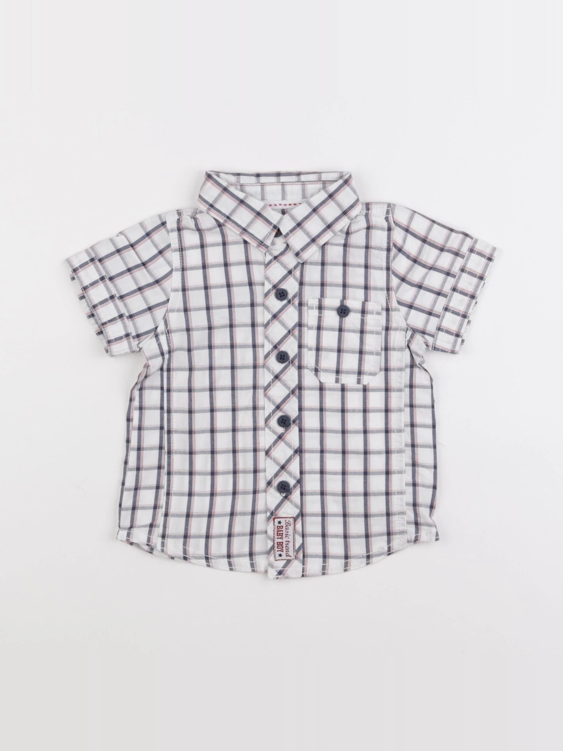 Tape à l'oeil - chemise bleu, blanc - 12 mois