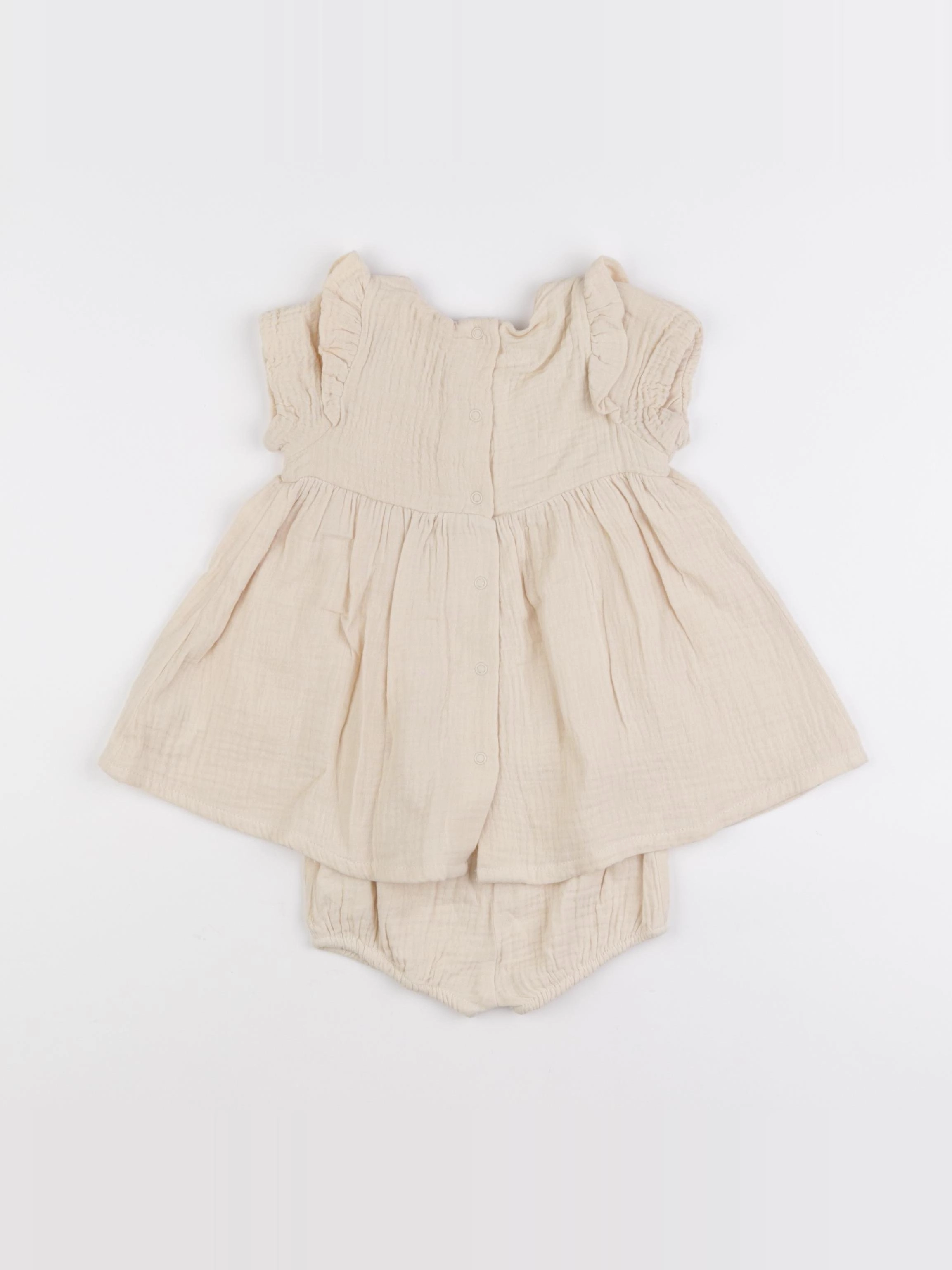 Vertbaudet - robe beige - 3 mois
