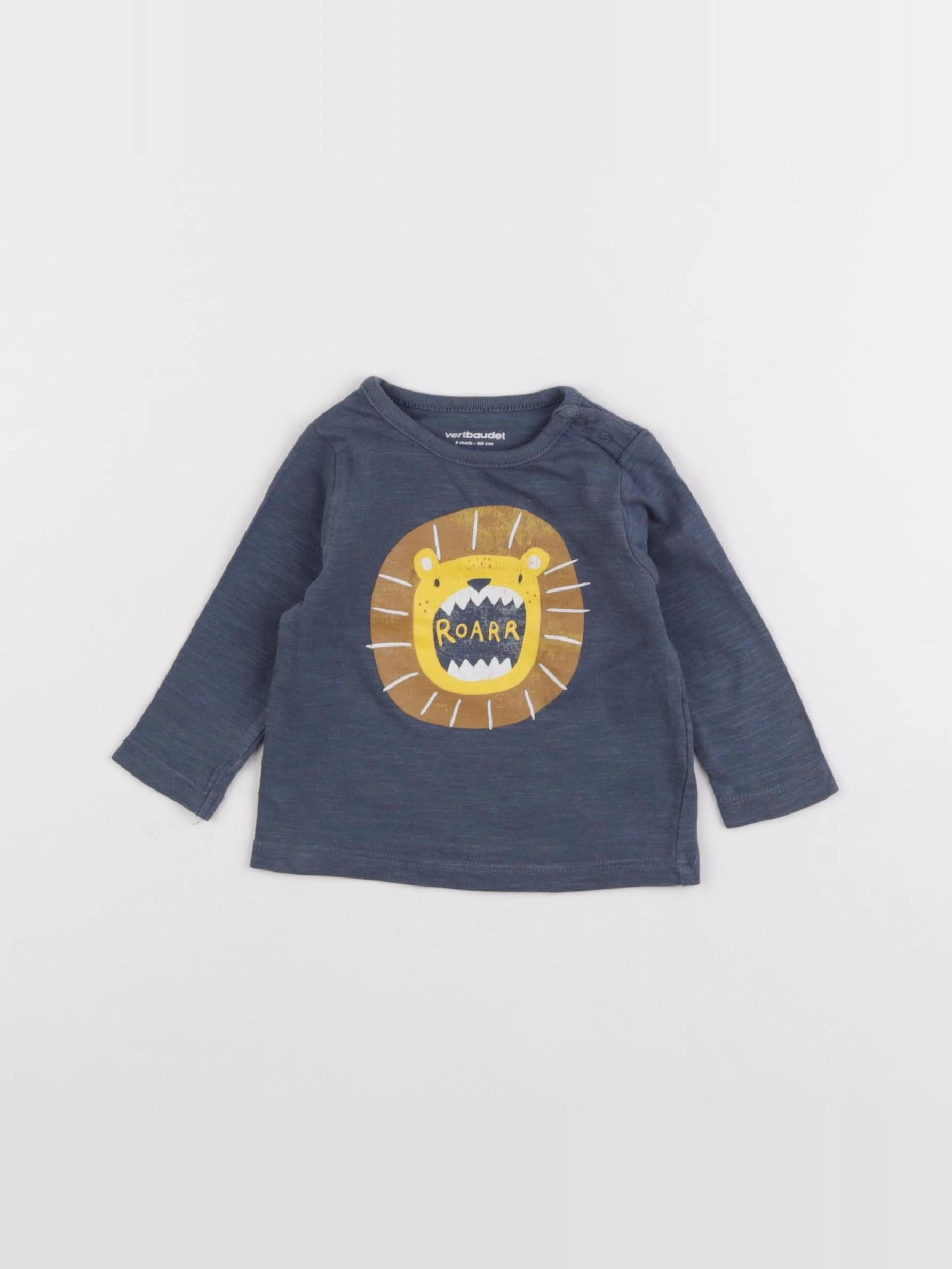 Vertbaudet - tee-shirt bleu - 3 mois