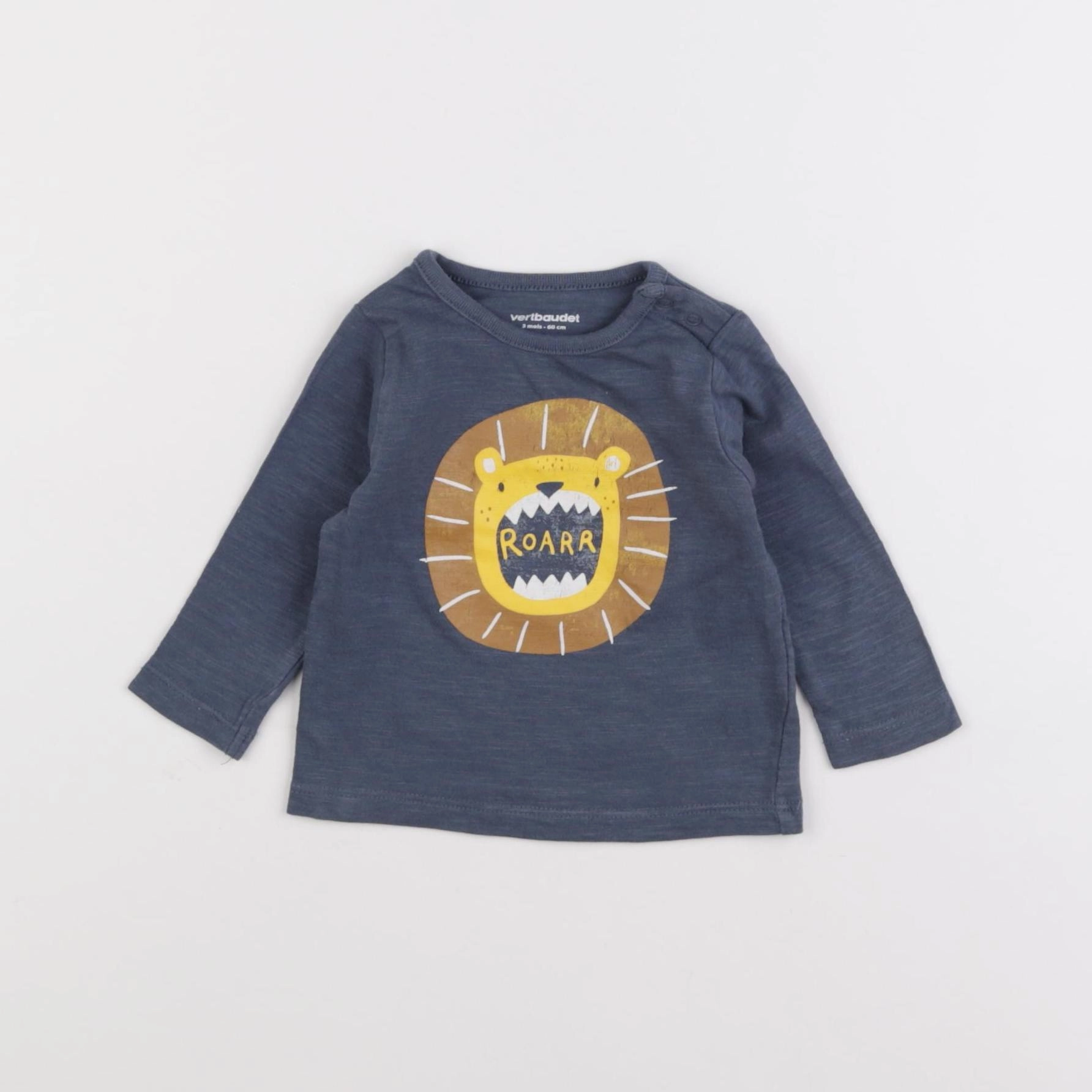 Vertbaudet - tee-shirt bleu - 3 mois