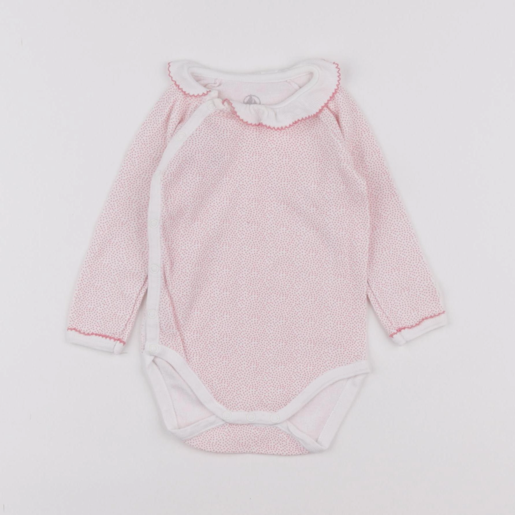 Petit Bateau - body à col rose - 6 mois