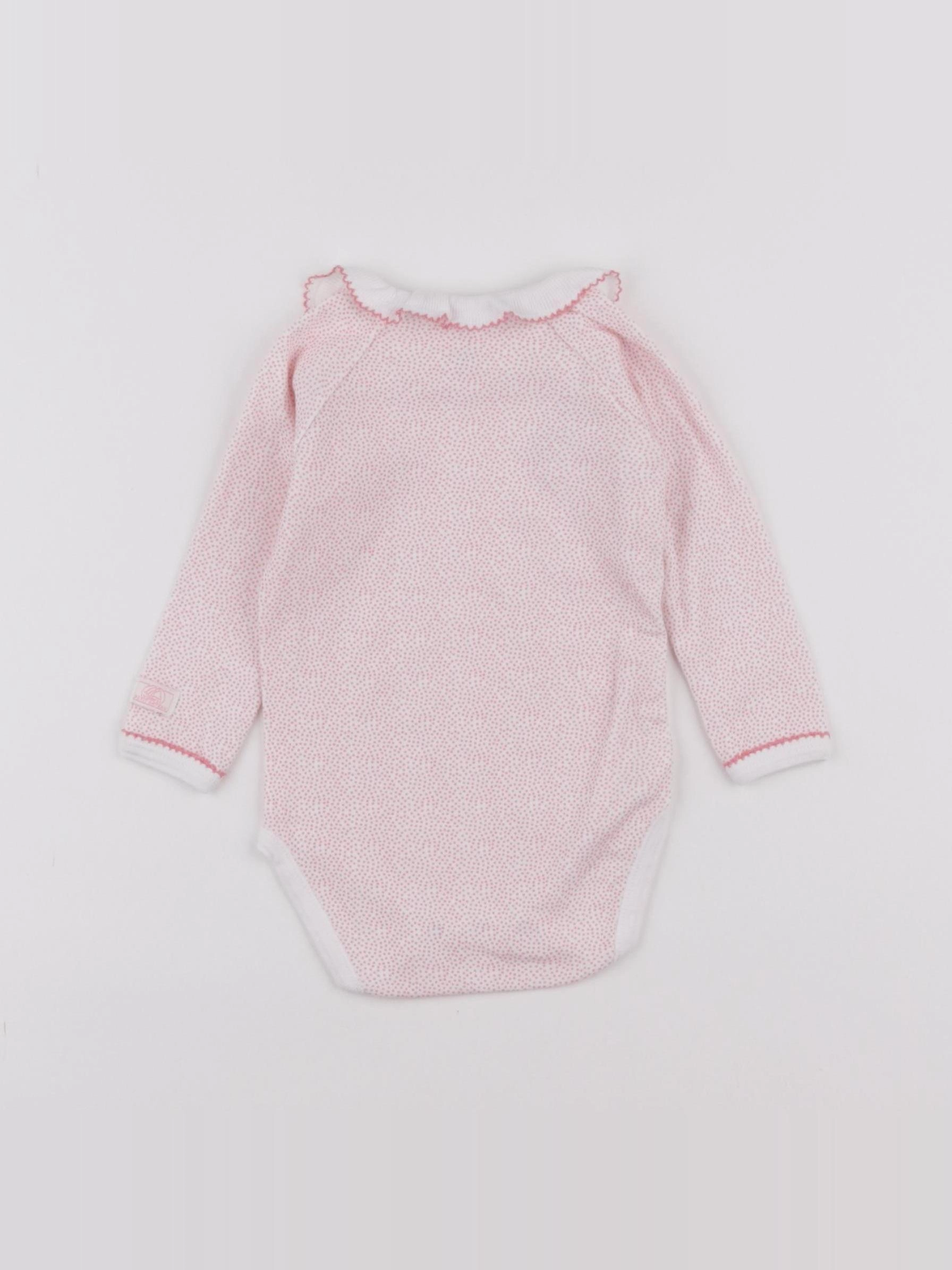 Petit Bateau - body à col rose - 6 mois