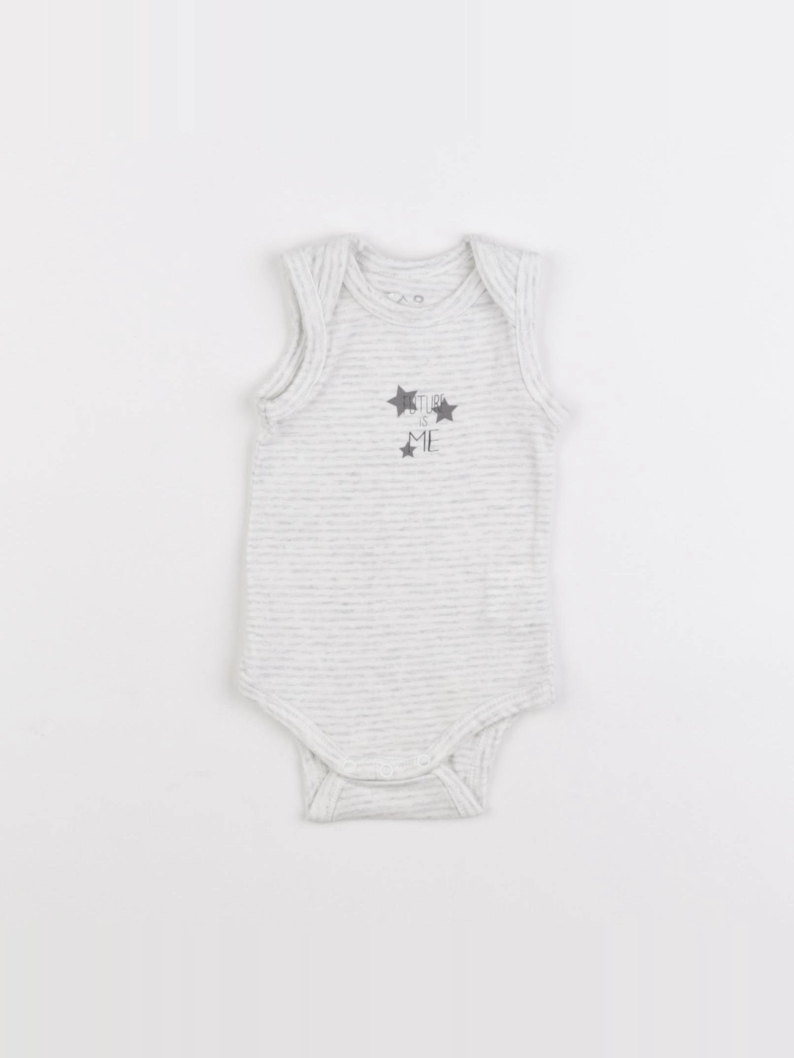 Tape à l'oeil - body gris - 1 mois