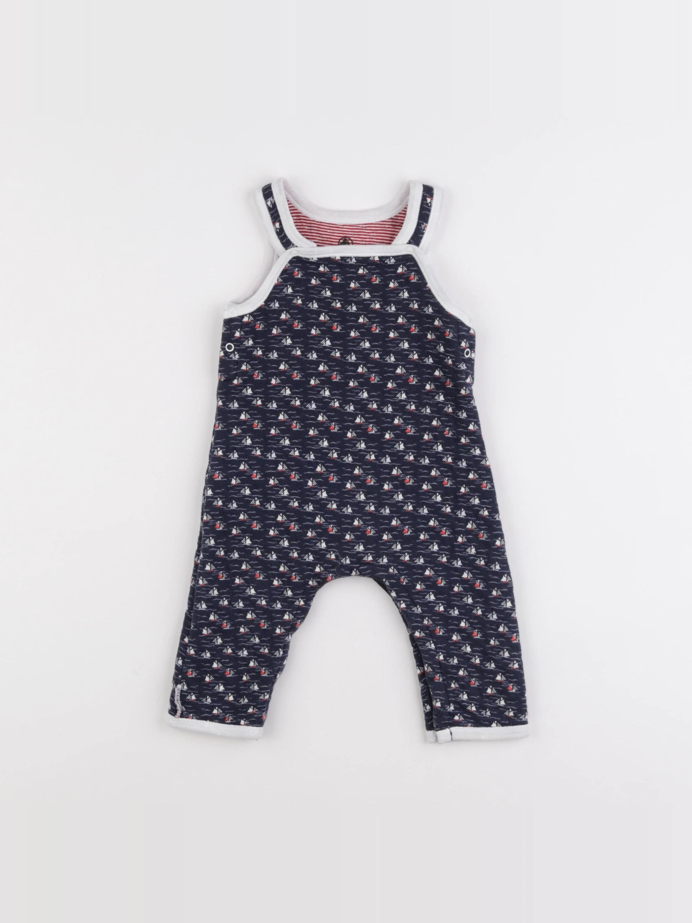 Petit Bateau - salopette bleu - 3 mois