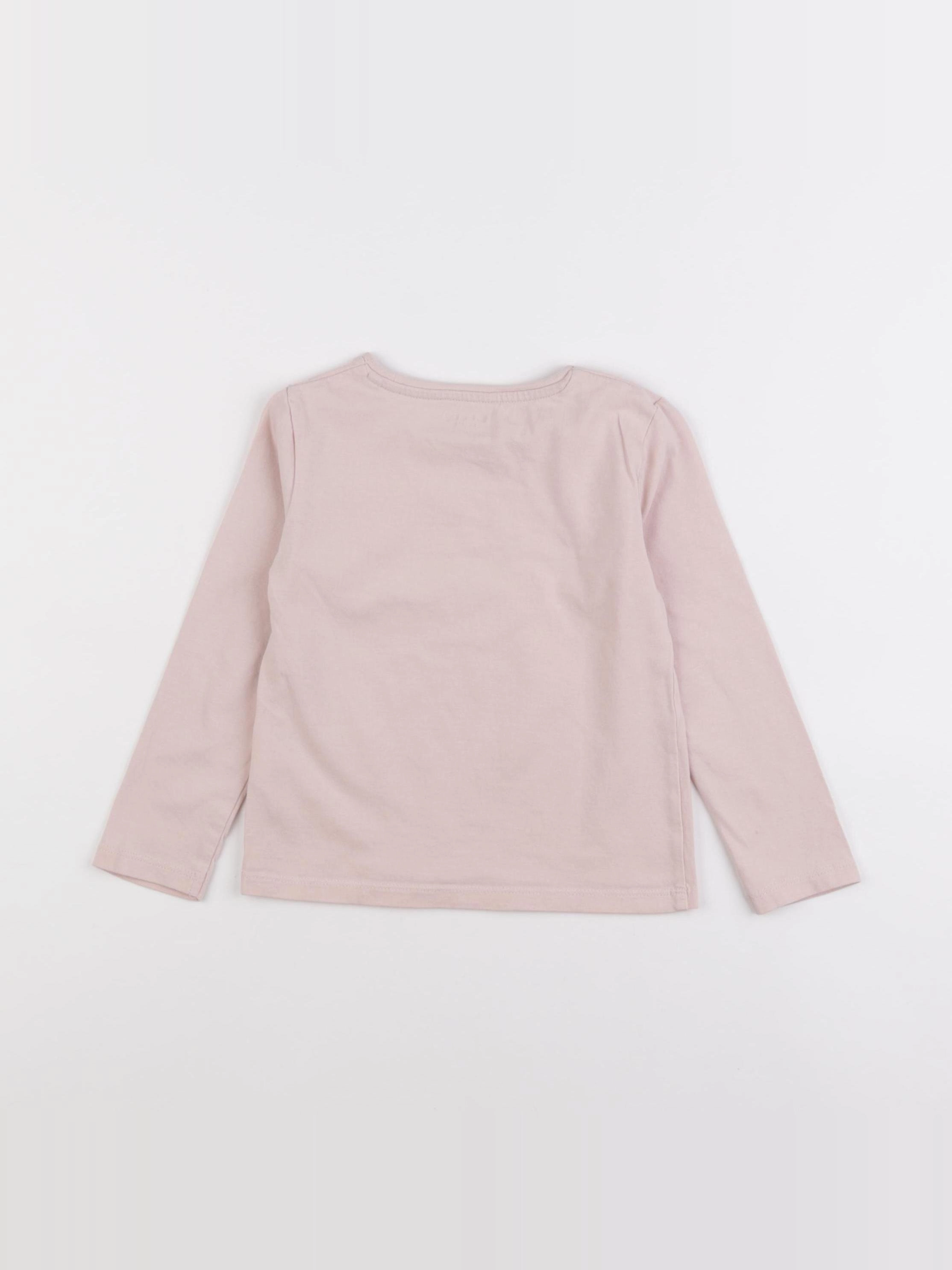 Vertbaudet - tee-shirt or, rose - 3 ans